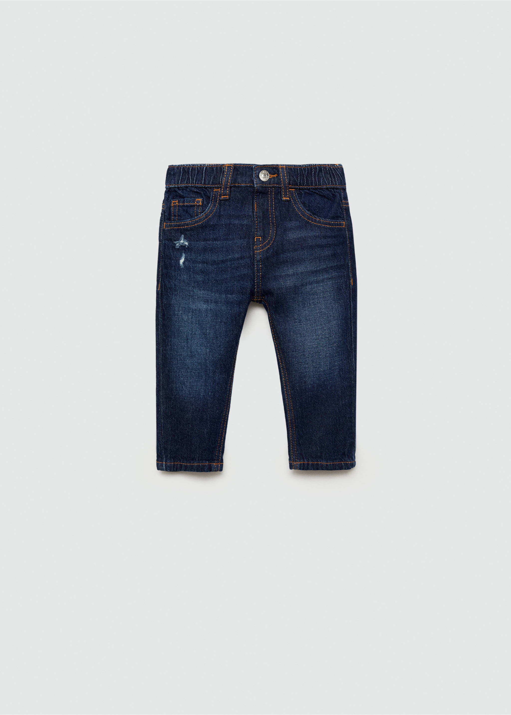 Drawstring waist jeans - Article without model, Dark Blue. Ref: 77023667-00.