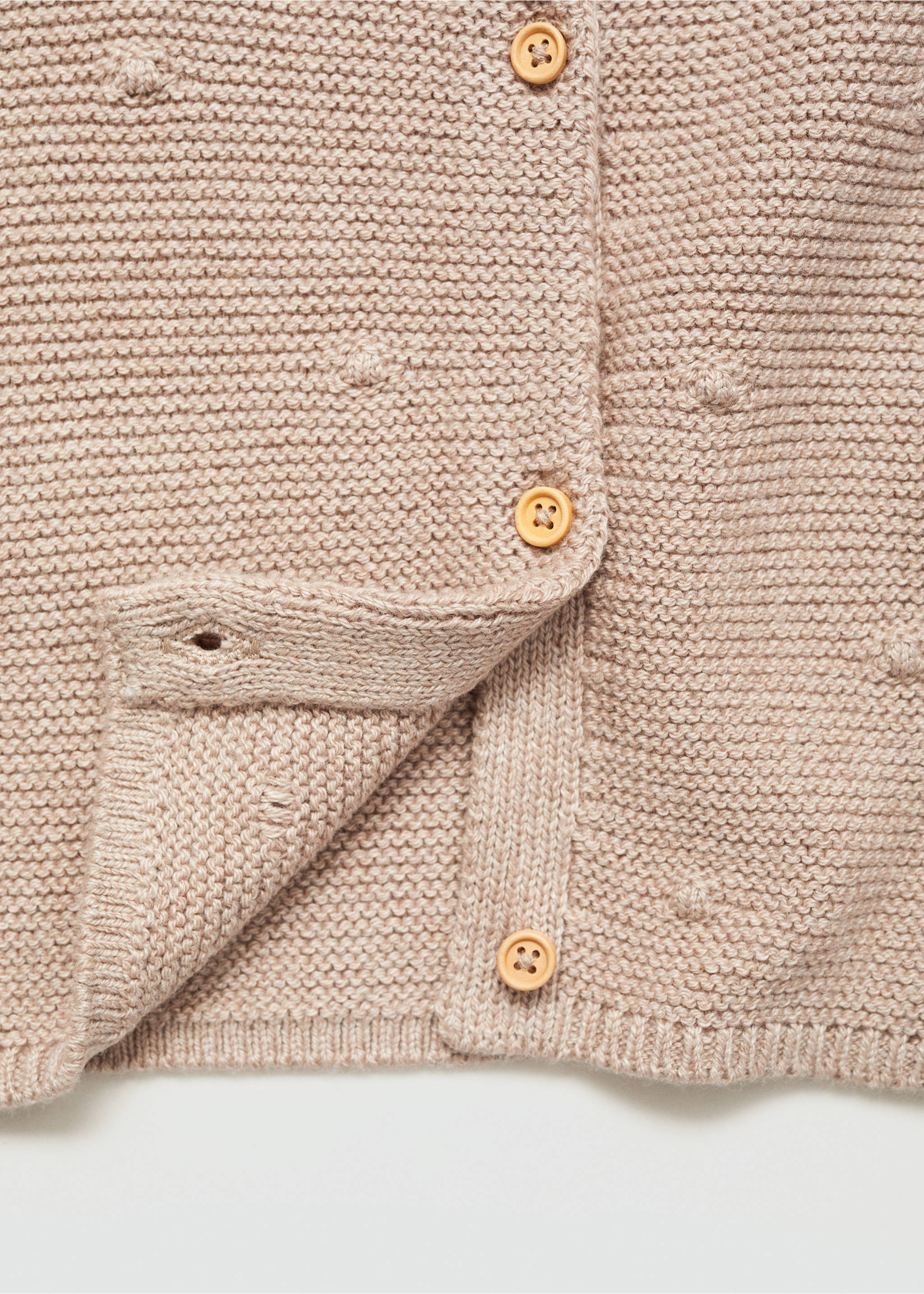 Strickjacke mit Knöpfen - Detail des Artikels 0, Mittelbraun. Ref: 77023668-00.