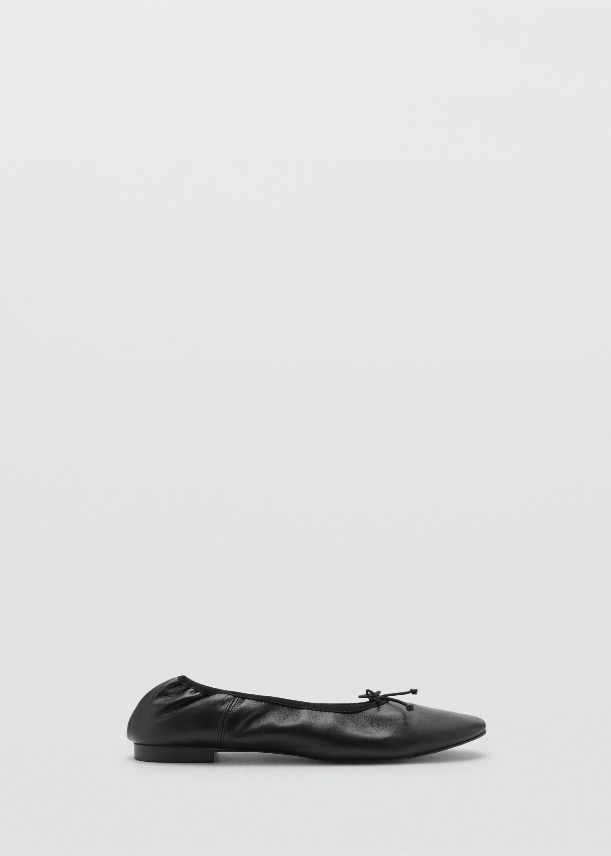 Leather ballet flats with bow - Article without model, Black. Ref: 77023669-00.