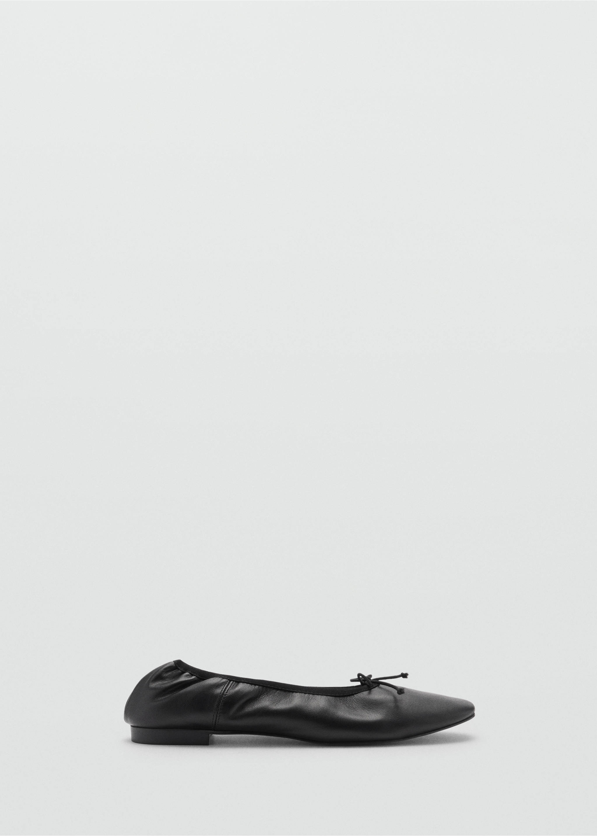 Leather ballet flats with bow - Article without model, Black. Ref: 77023669-00.