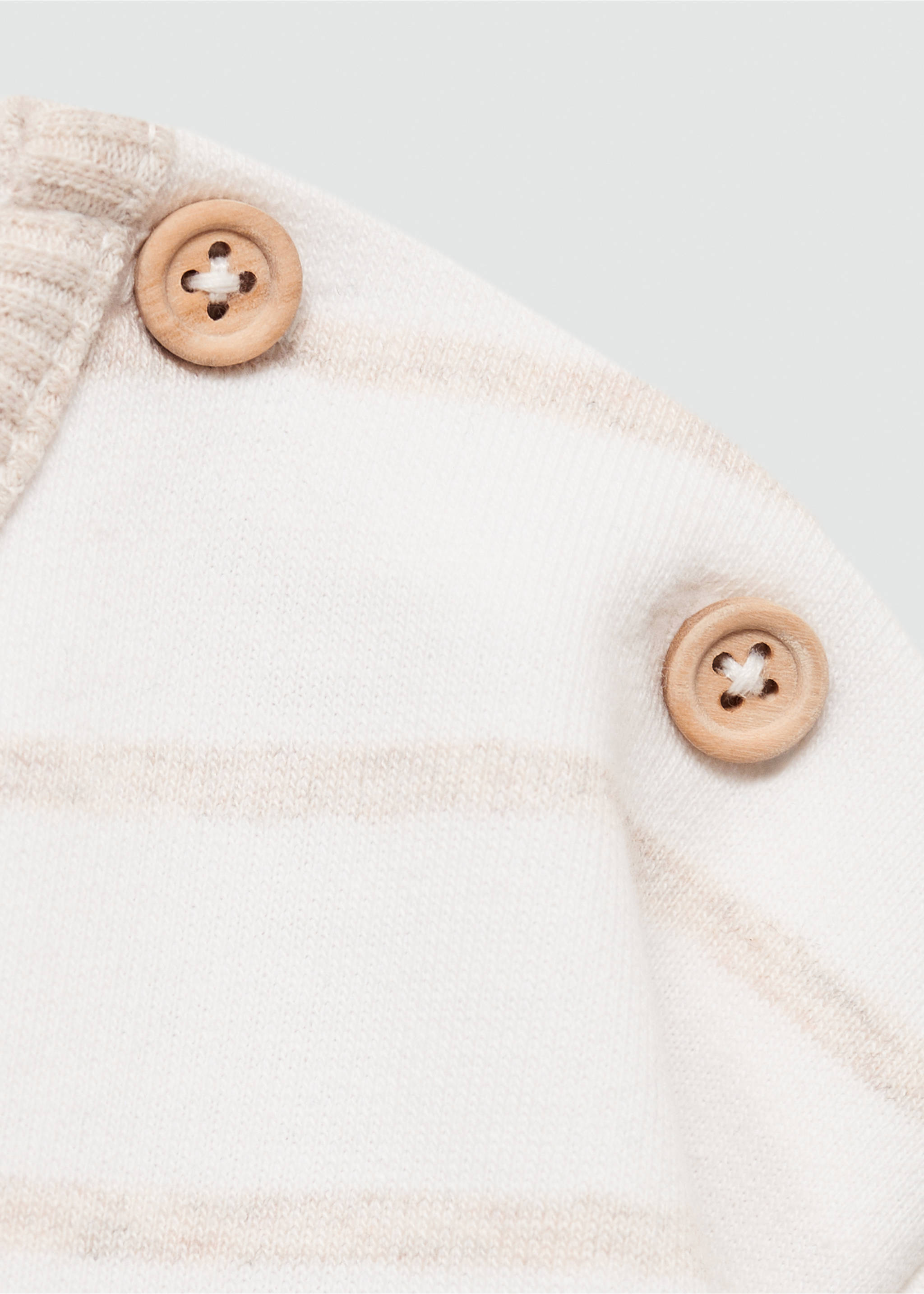 Gestreiftes Baumwoll-Sweatshirt - Detail des Artikels 8, Sandfarben. Ref: 77023670-00.