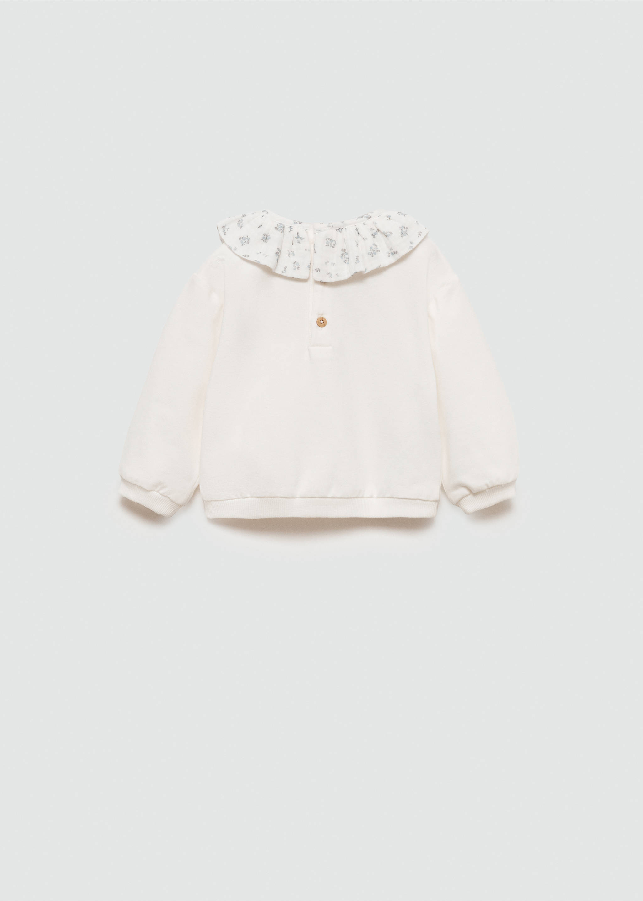 Sweatshirt mit Babydollkragen - Rückseite des Artikels, Cremeweiß. Ref: 77023674-00.