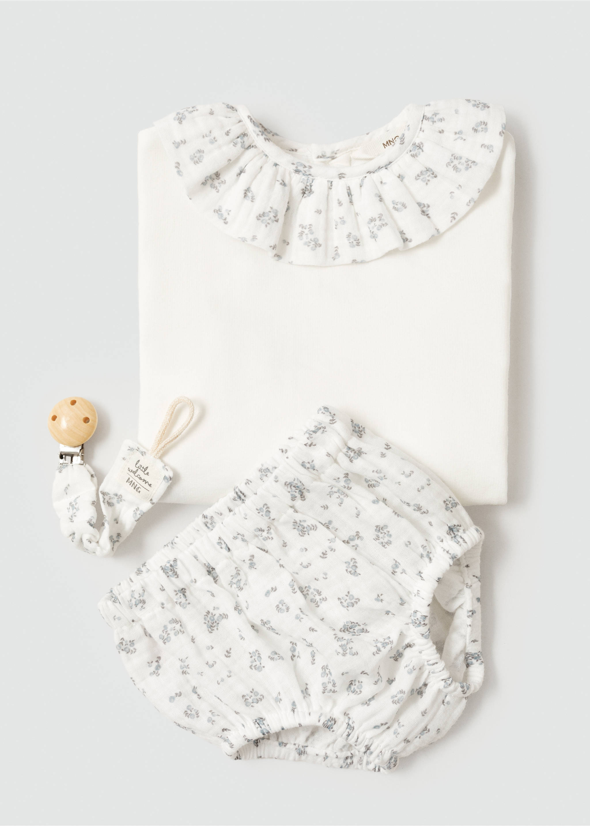 Sweatshirt mit Babydollkragen - Detail des Artikels 8, Cremeweiß. Ref: 77023674-00.