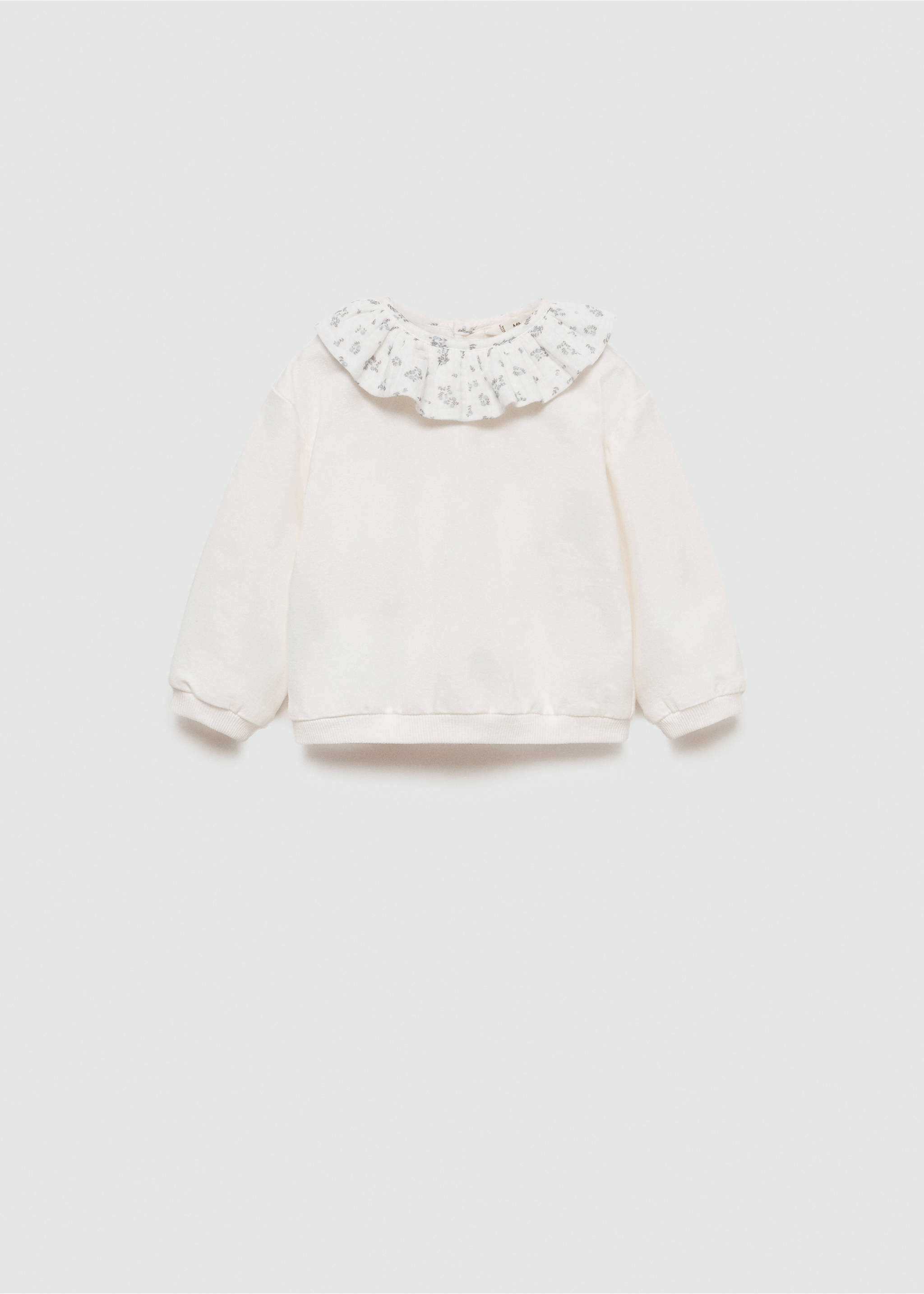 Sweatshirt mit Babydollkragen - Artikel ohne Model, Cremeweiß. Ref: 77023674-00.