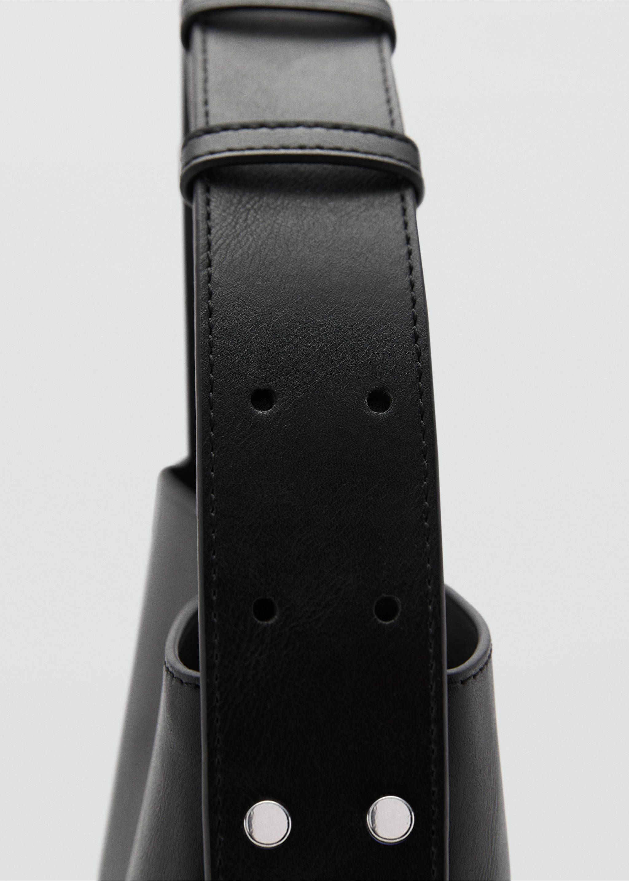 Short handle shopper bag - Details of the article 3, Black. Ref: 77024020-00.