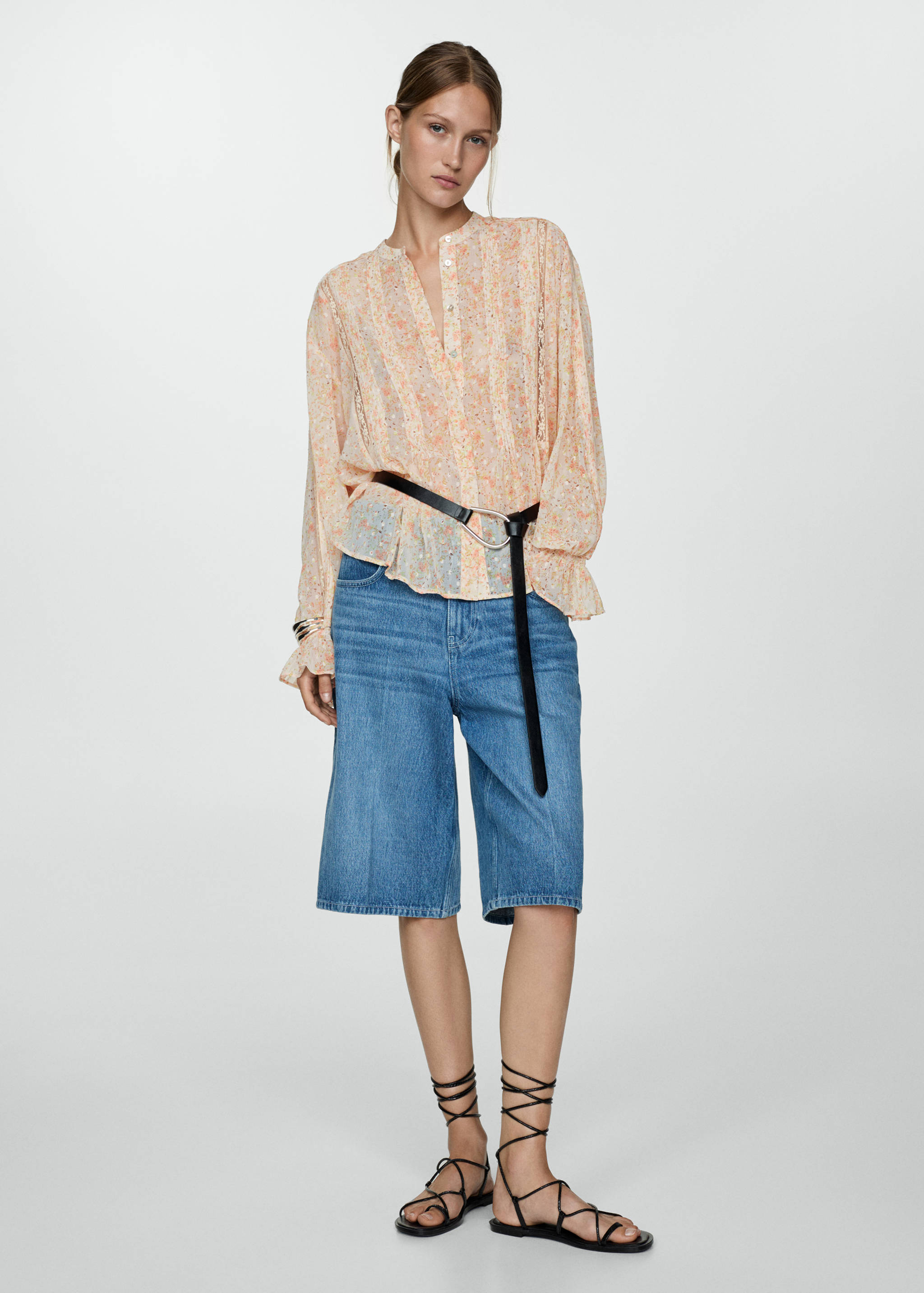 Camisa estampado floral - Plano geral