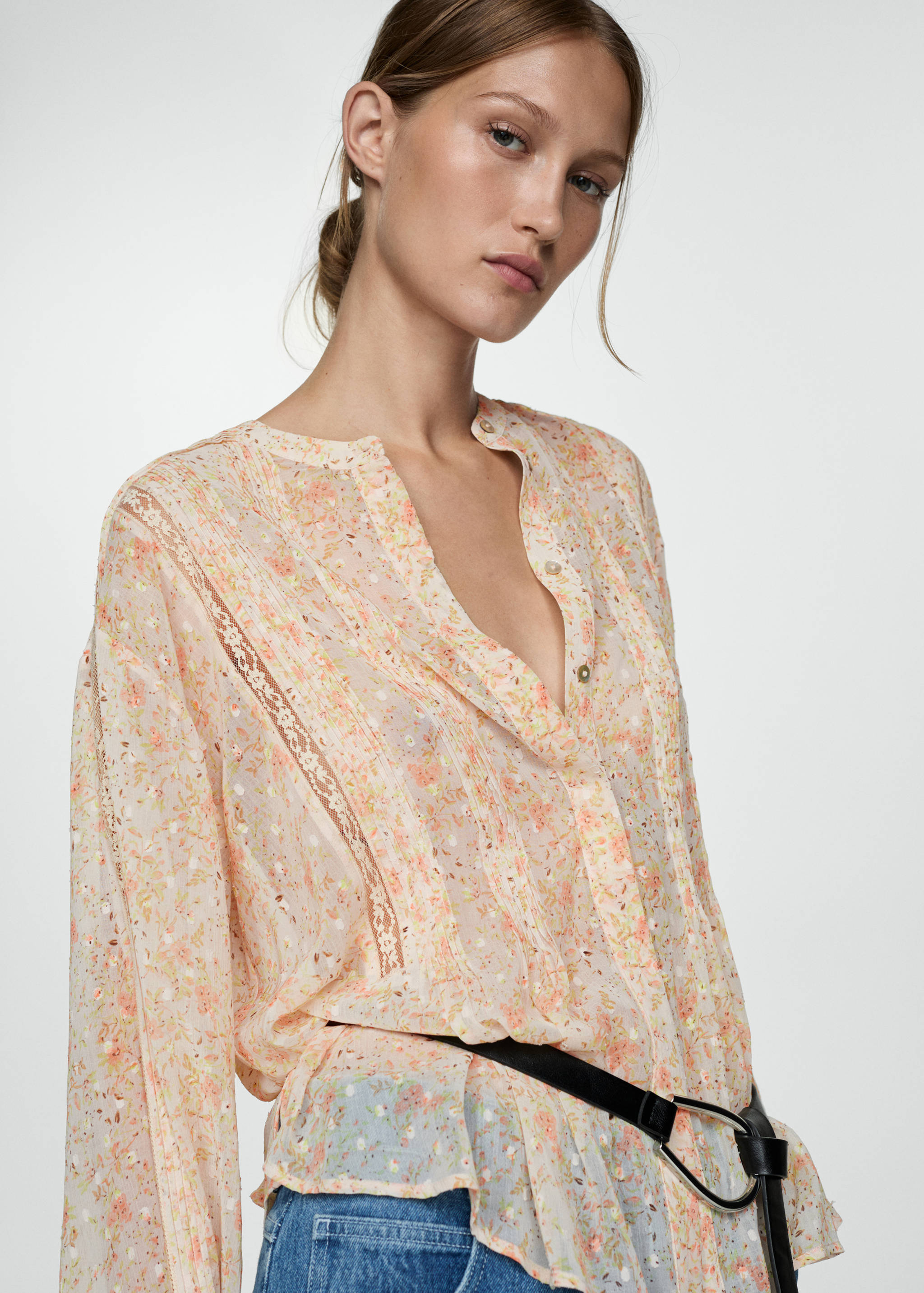 Camisa estampado floral - Plano médio