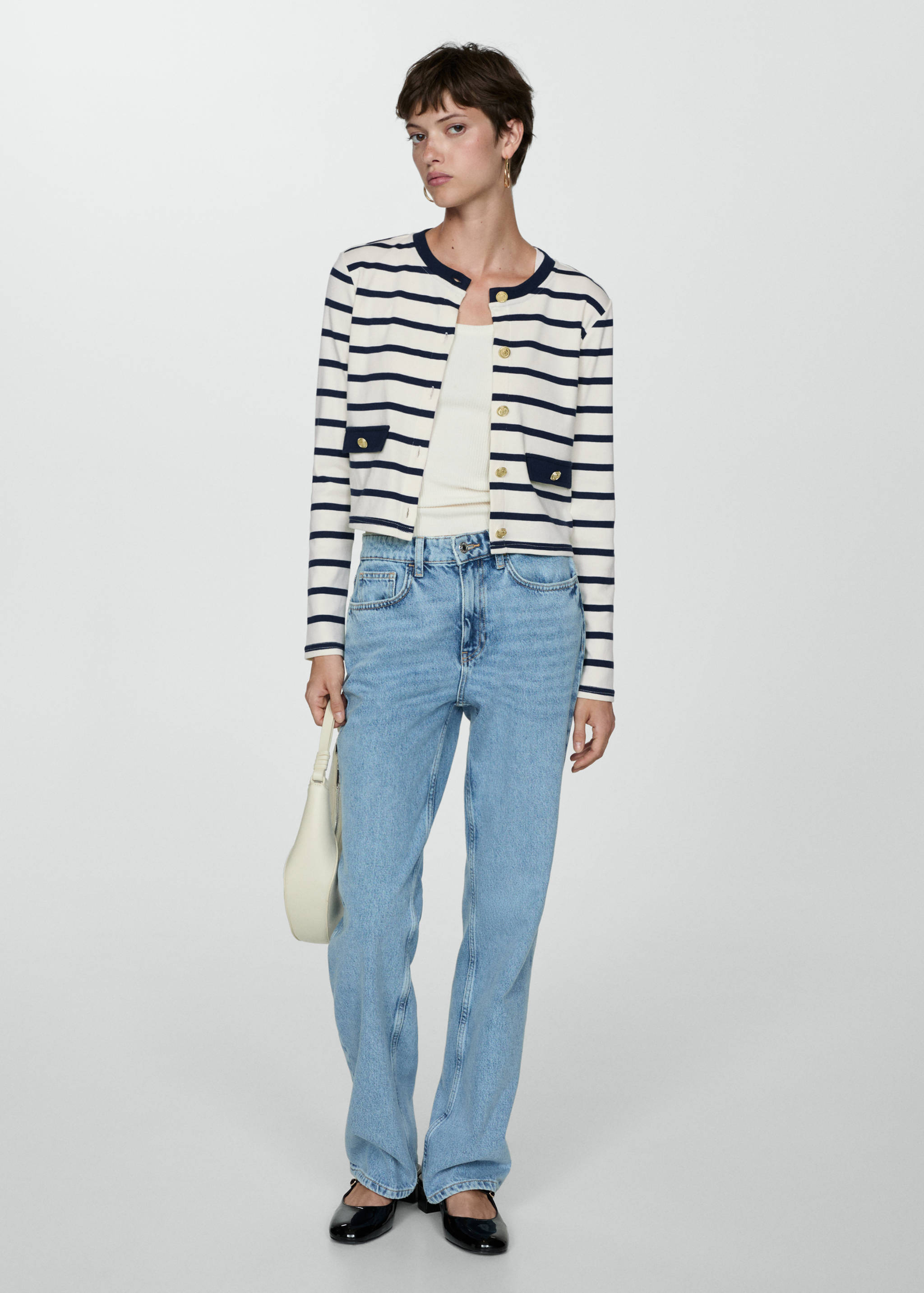 Striped cardigan with buttons - General plane