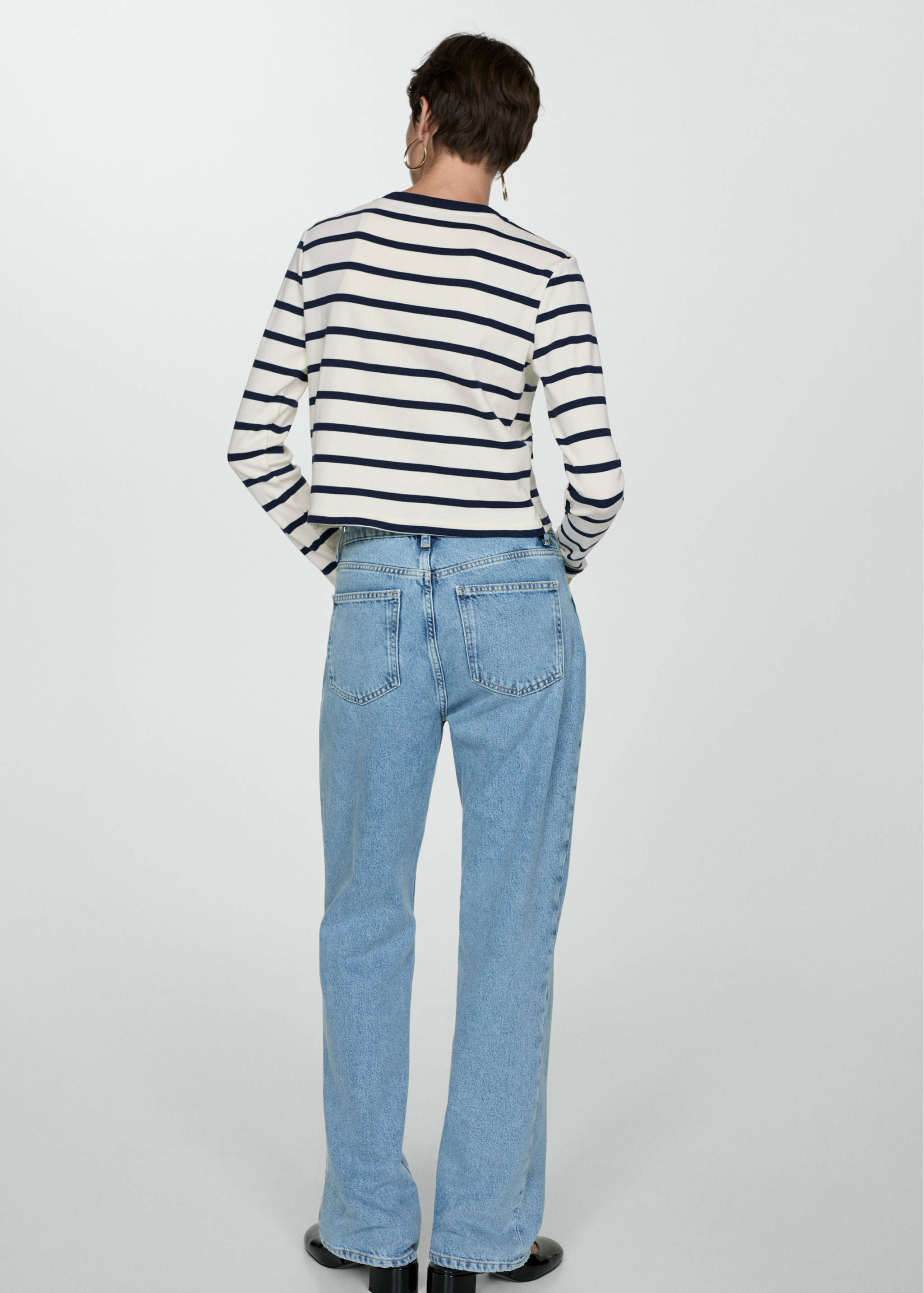 Striped cardigan with buttons - Reverse of the article