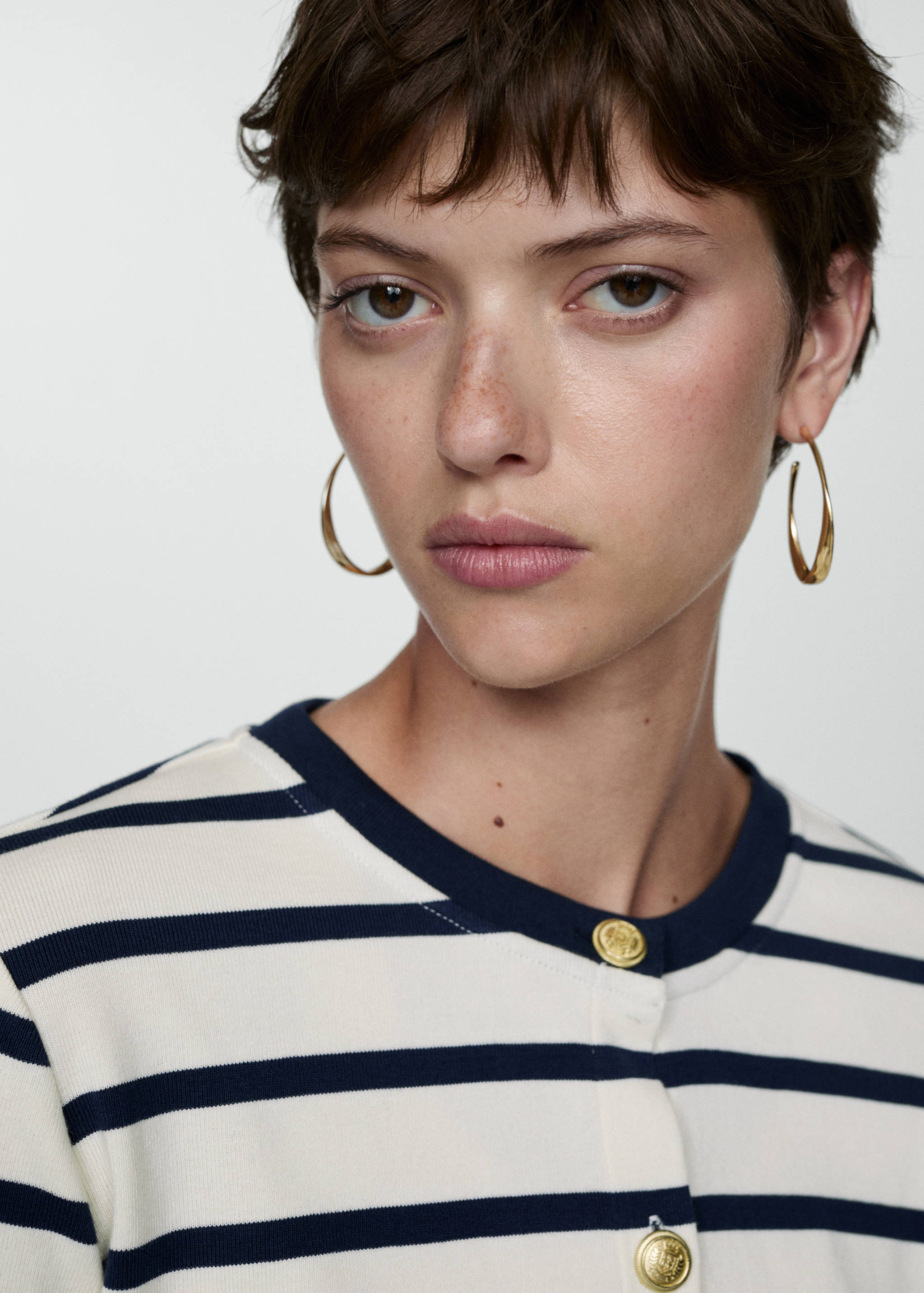 Striped cardigan with buttons - Details of the article 1