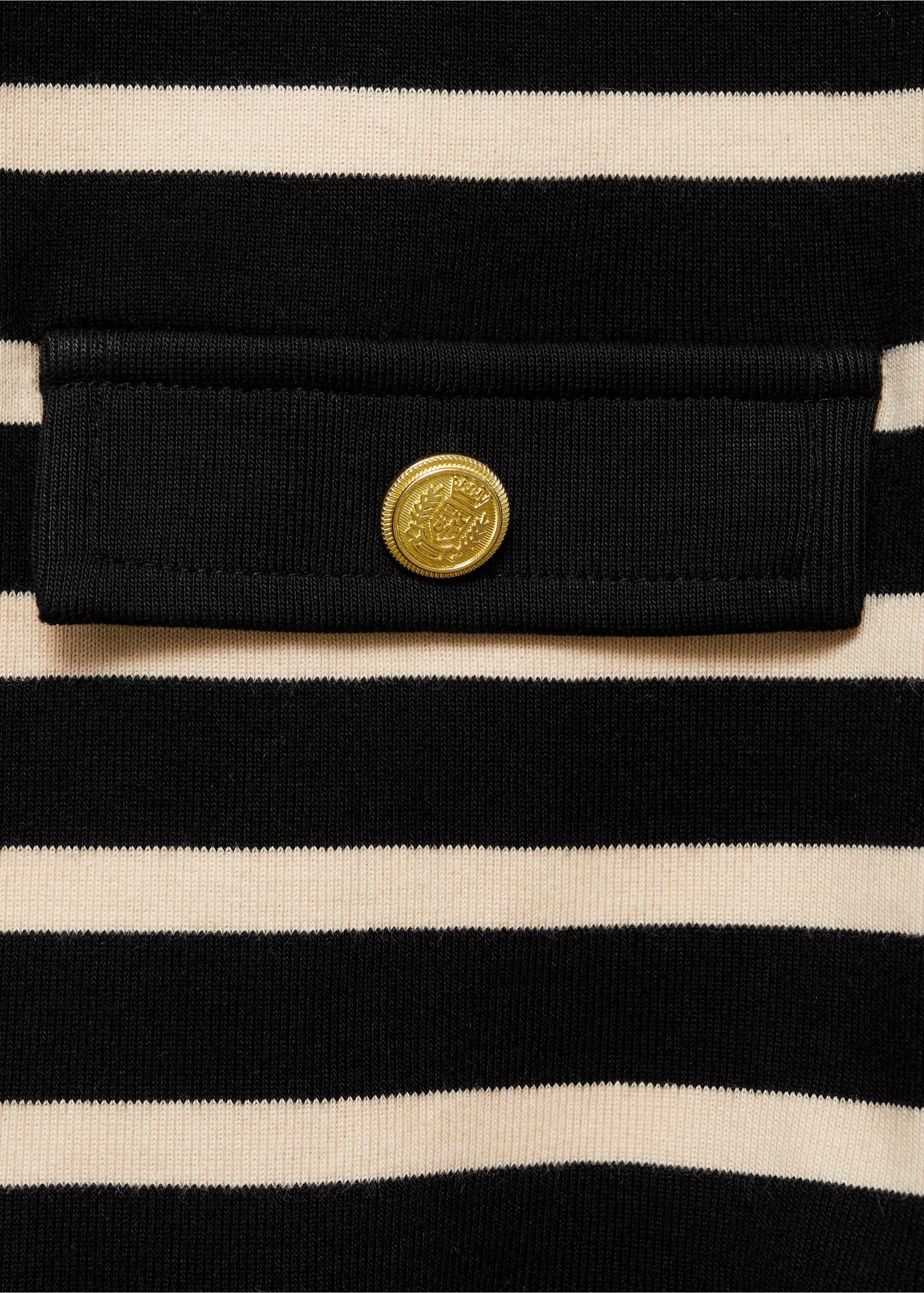 Striped cardigan with buttons - Details of the article 0, Black. Ref: 77024026-00.