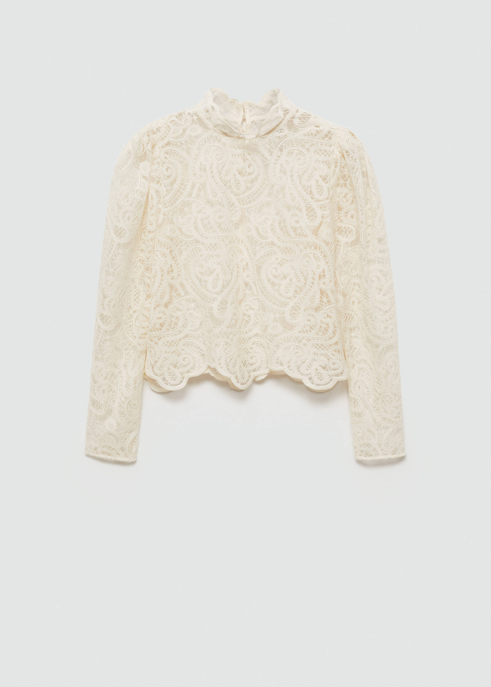 High-neck cotton lace blouse - Article without model