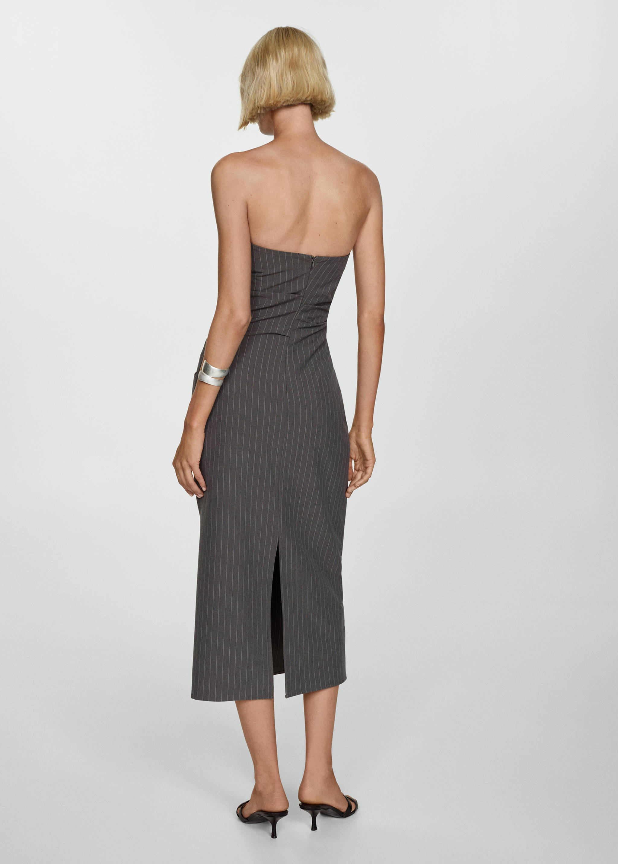 Strapless pinstripe dress - Reverse of the article