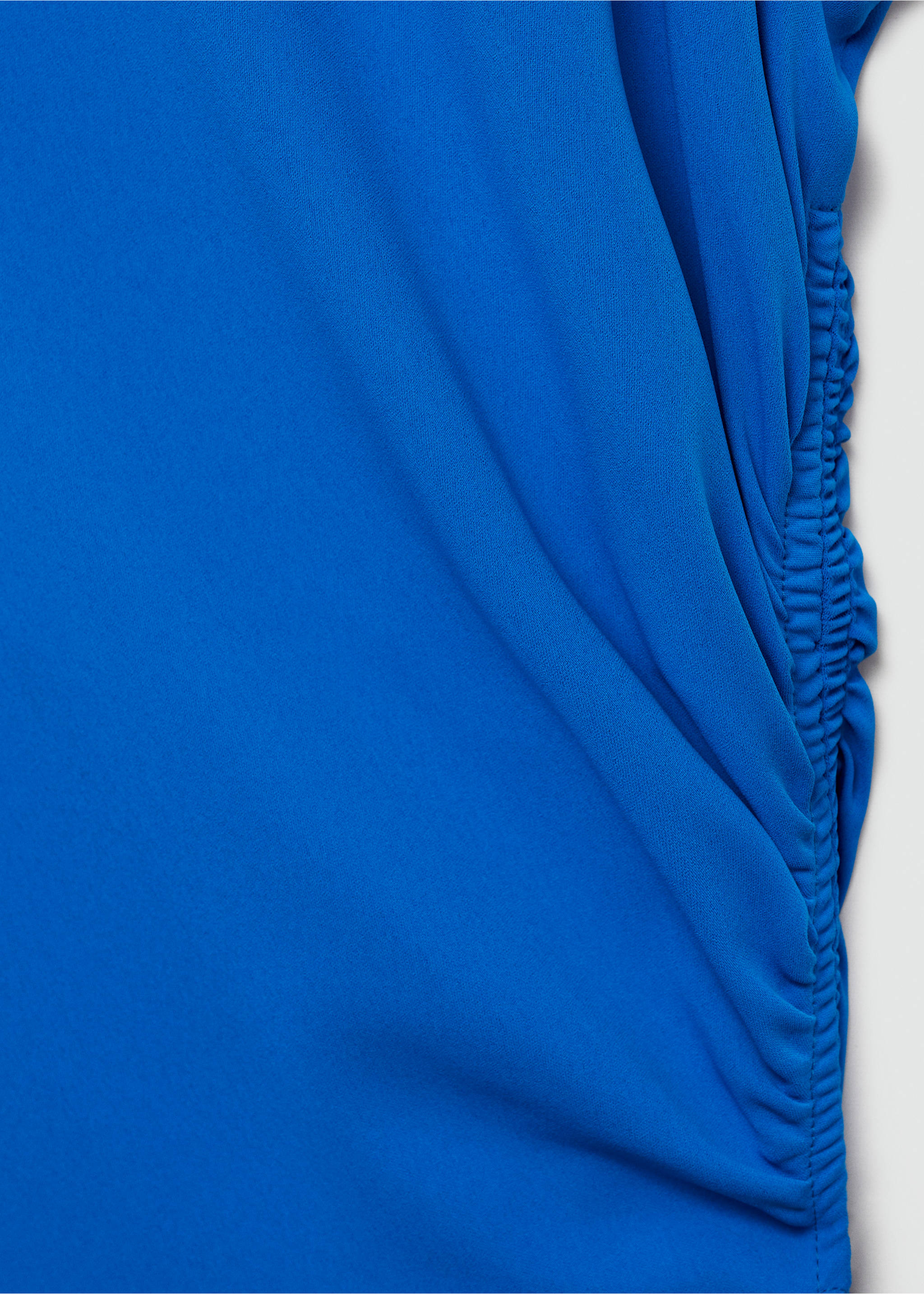 Midi-dress with draped detail - Details of the article 8, Blue. Ref: 77024032-00.