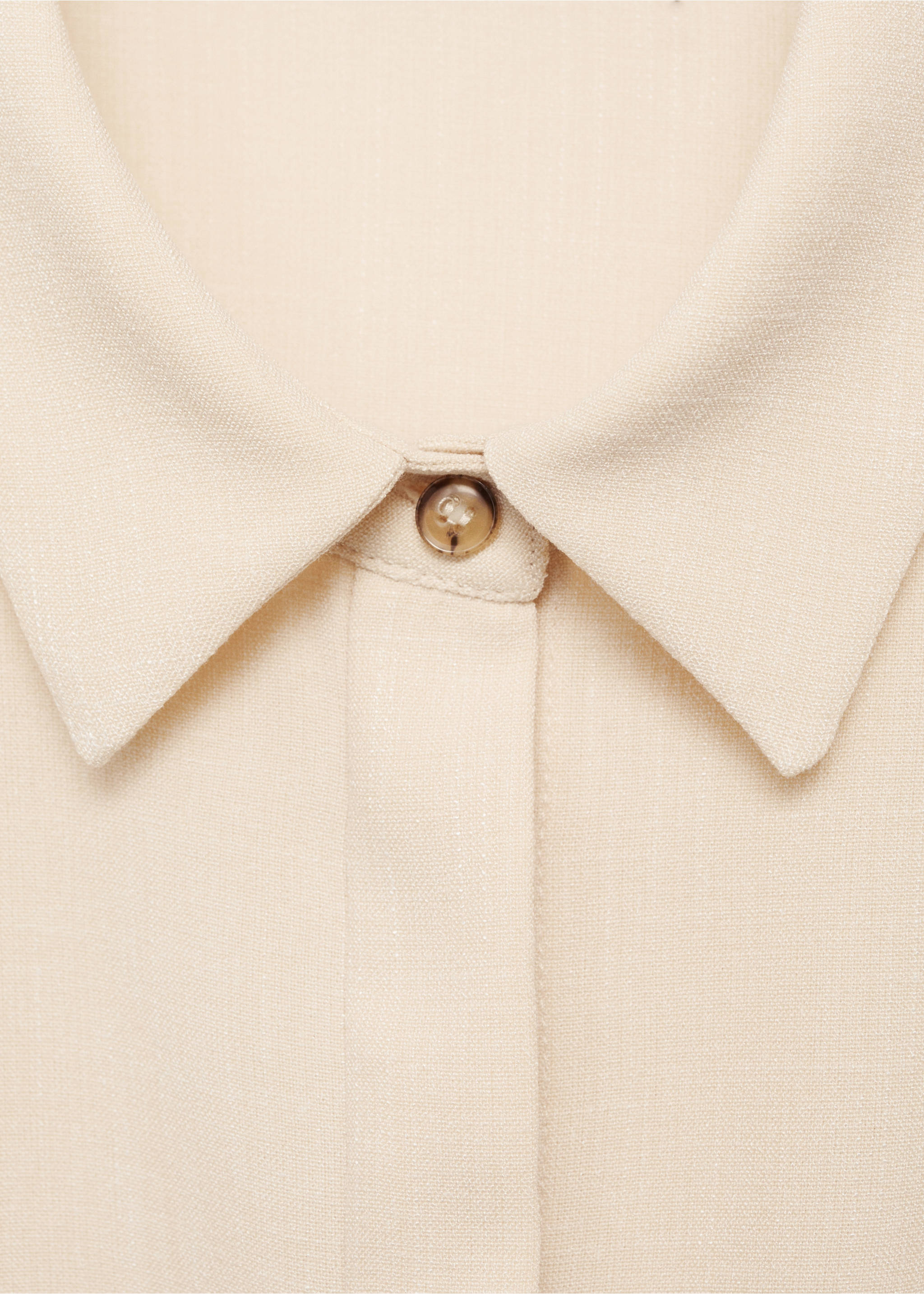 Draped shirt dress - Details of the article 8, Ecru. Ref: 77024033-00.