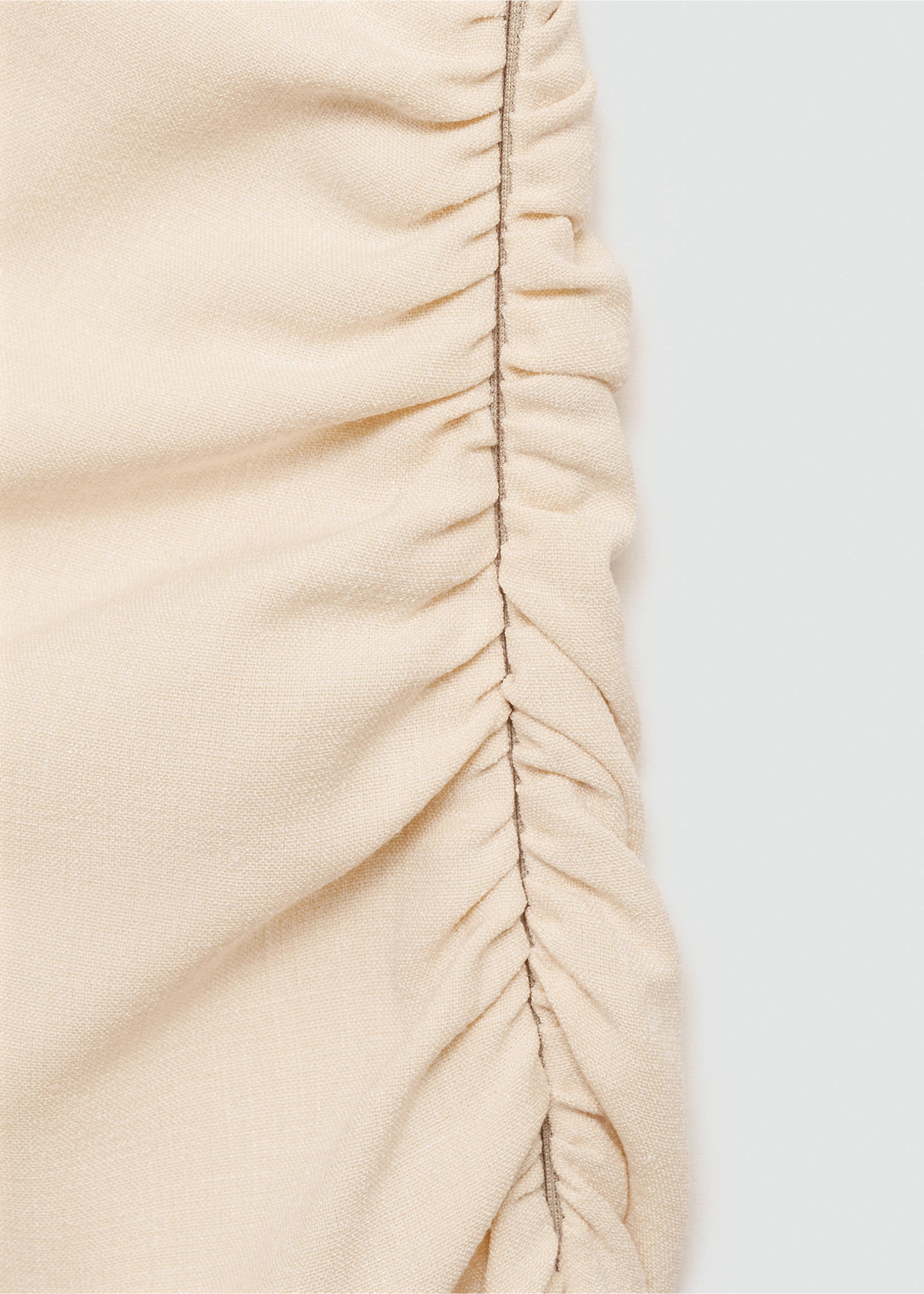 Draped shirt dress - Details of the article 0, Ecru. Ref: 77024033-00.