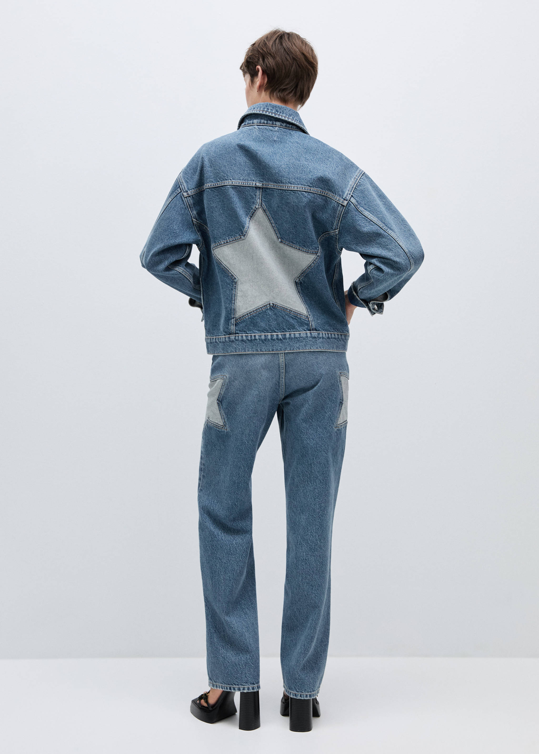 Straight-fit jeans with stars - Reverse of the article