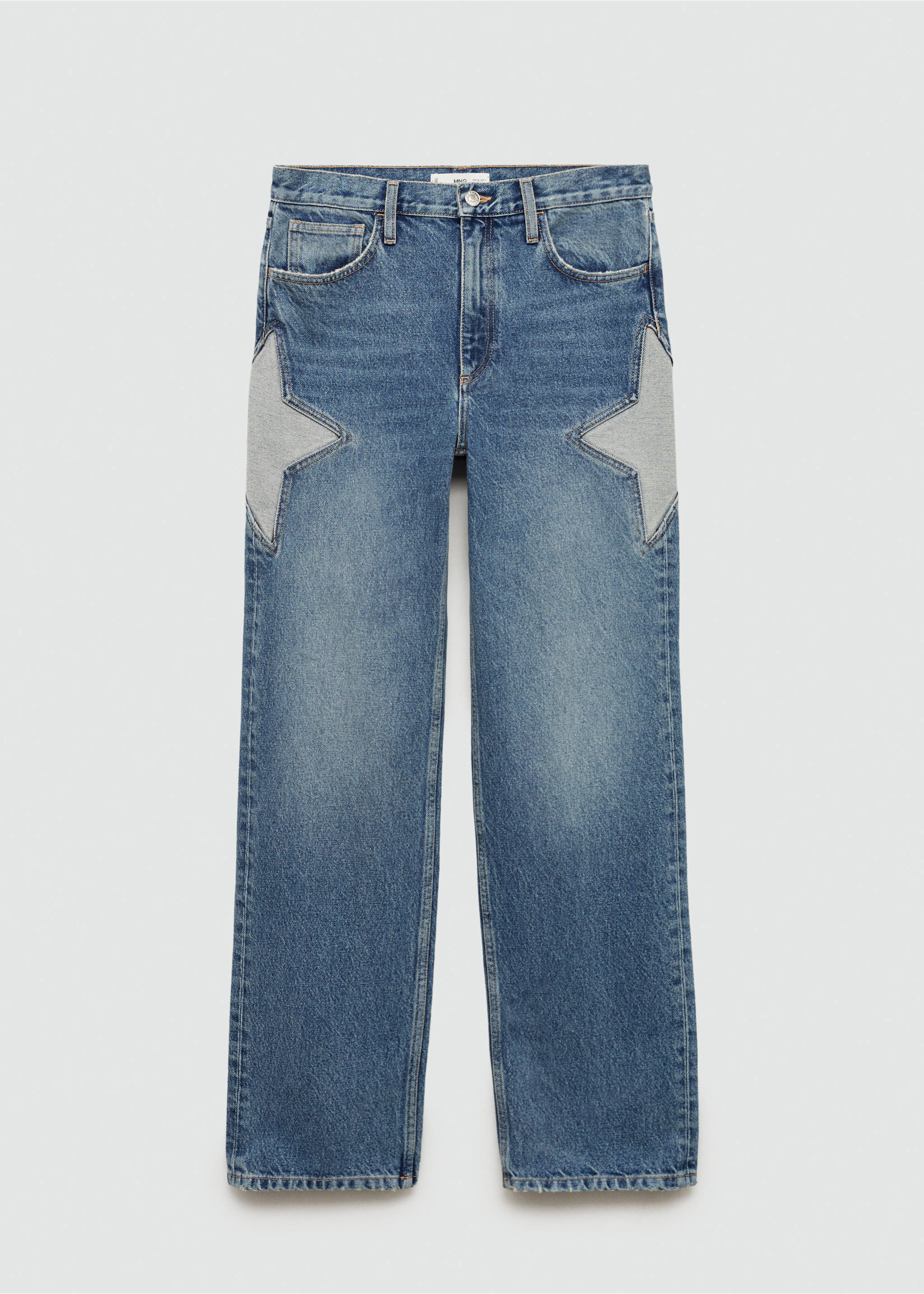Straight-fit jeans with stars - Article without model, Medium Blue. Ref: 77024067-00.