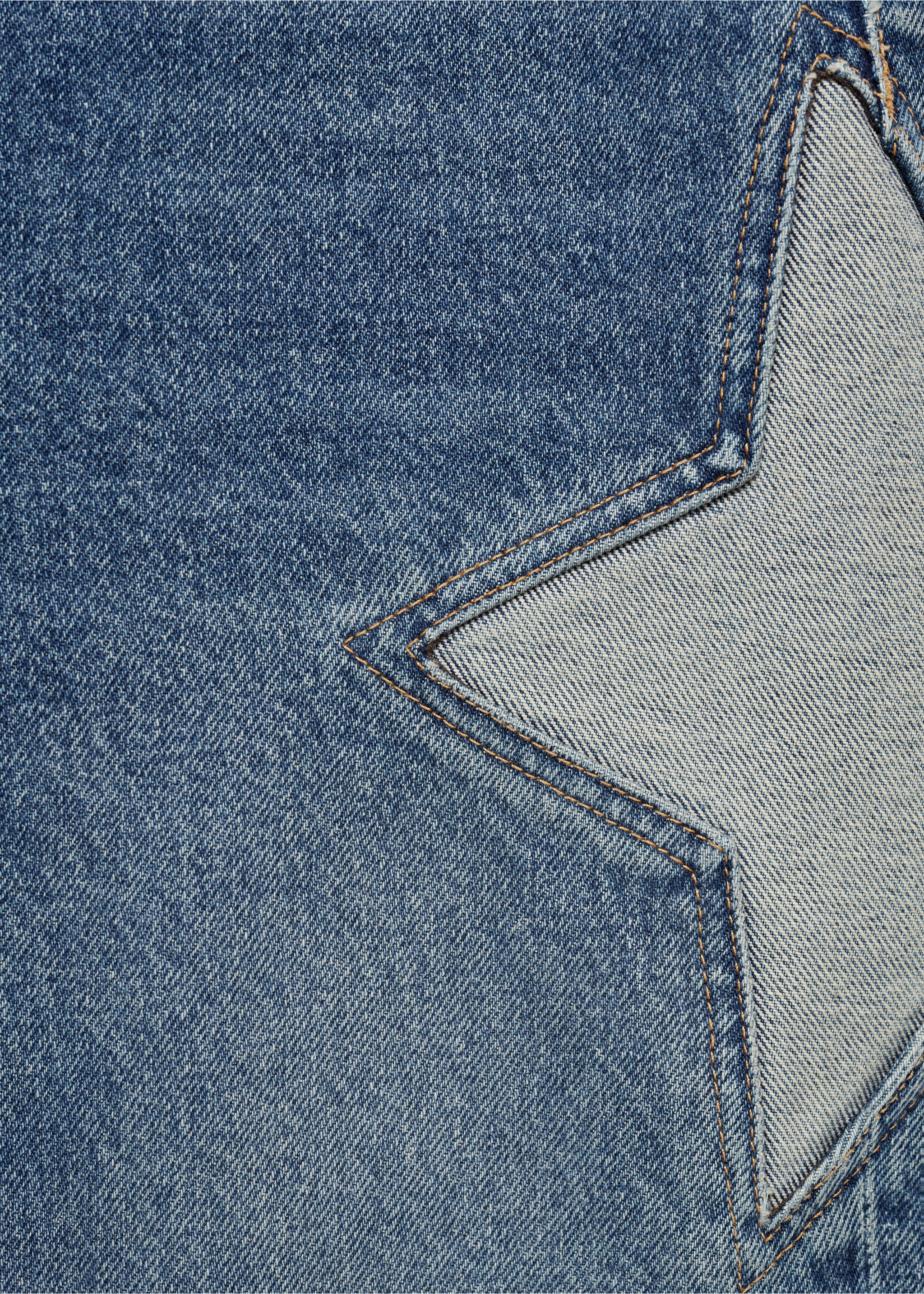 Straight-fit jeans with stars - Details of the article 0, Medium Blue. Ref: 77024067-00.