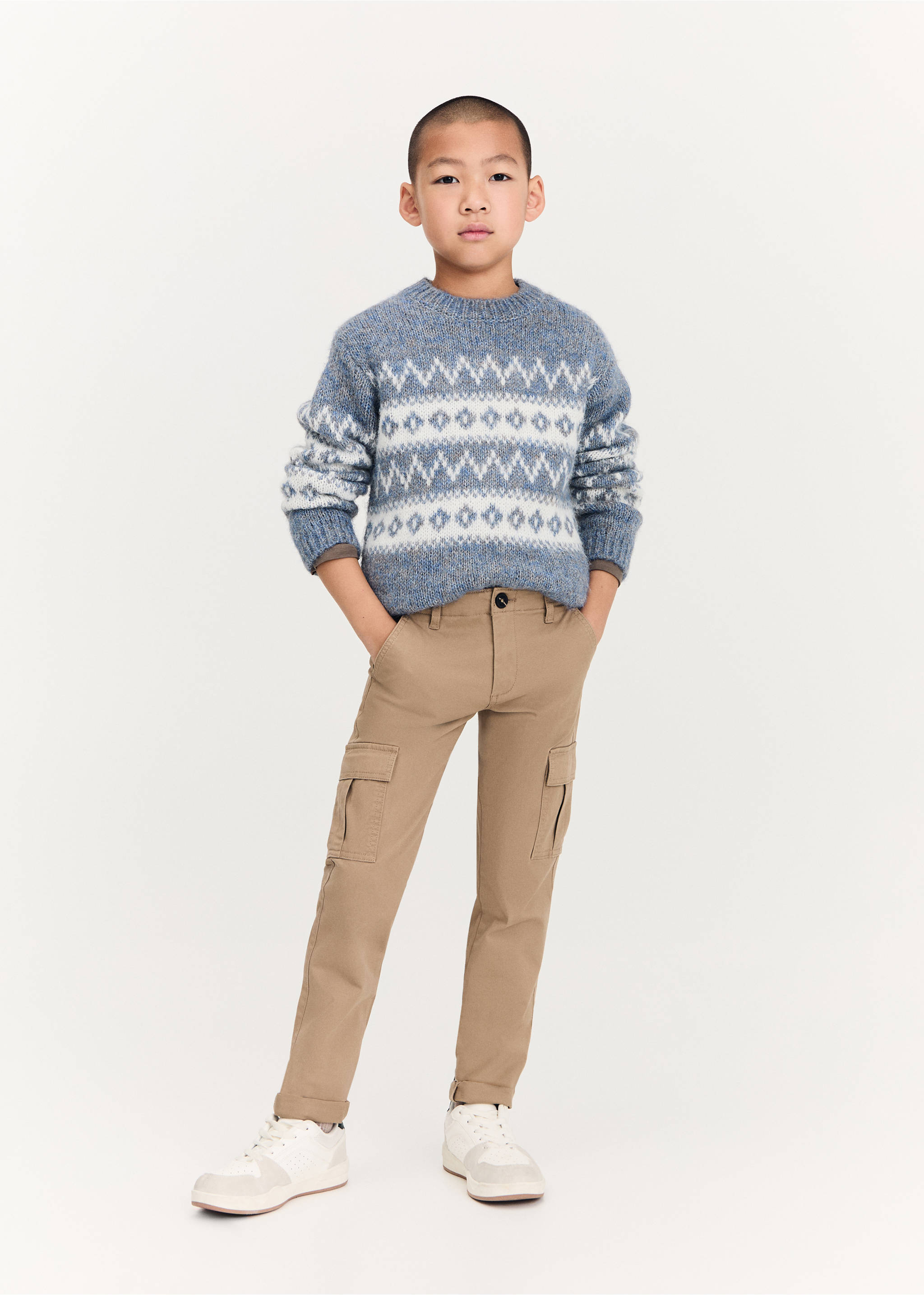 Straight-fit cargo pants - General plane, Medium Brown. Ref: 77024435-00.