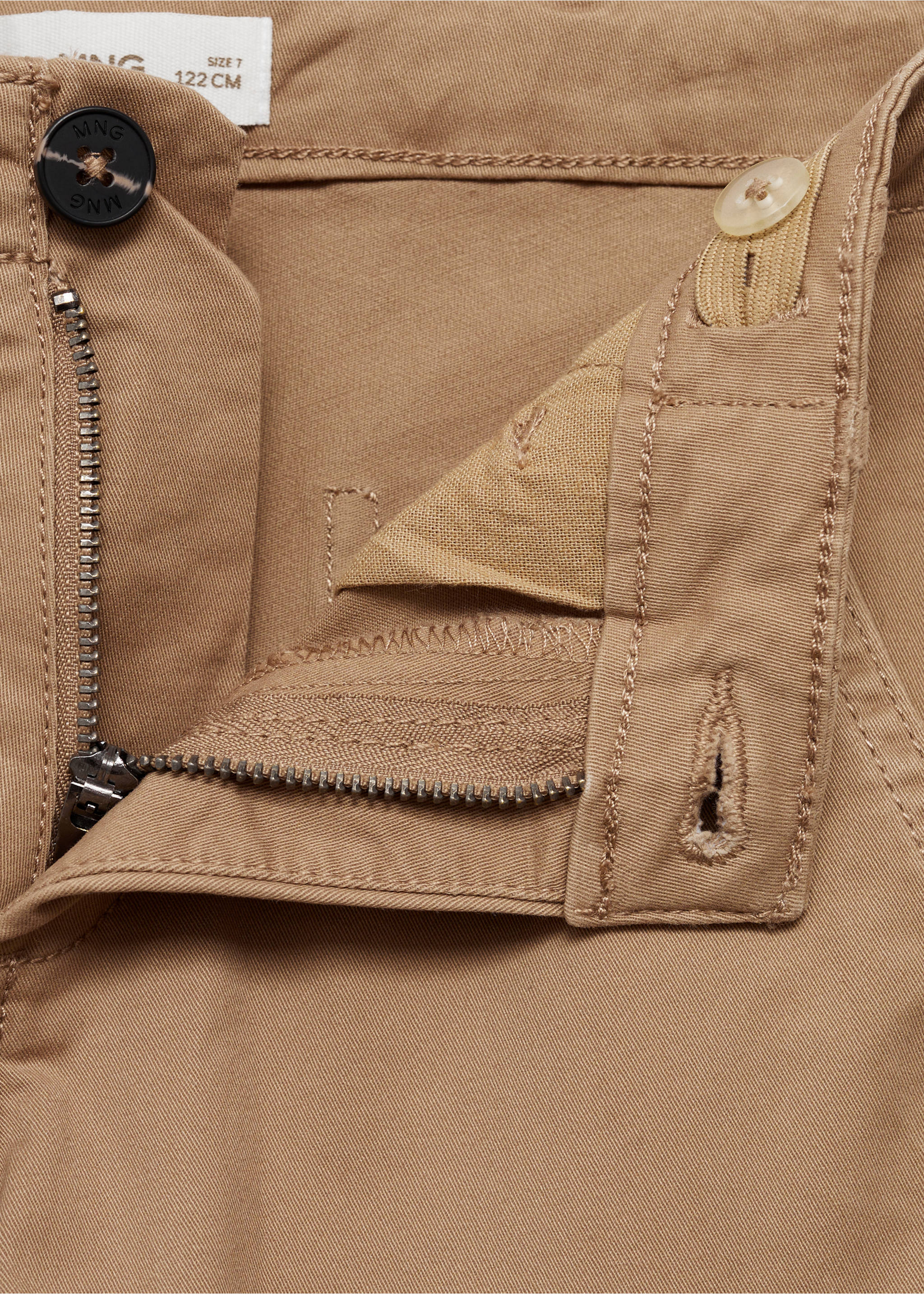 Straight-fit cargo pants - Details of the article 8, Medium Brown. Ref: 77024435-00.