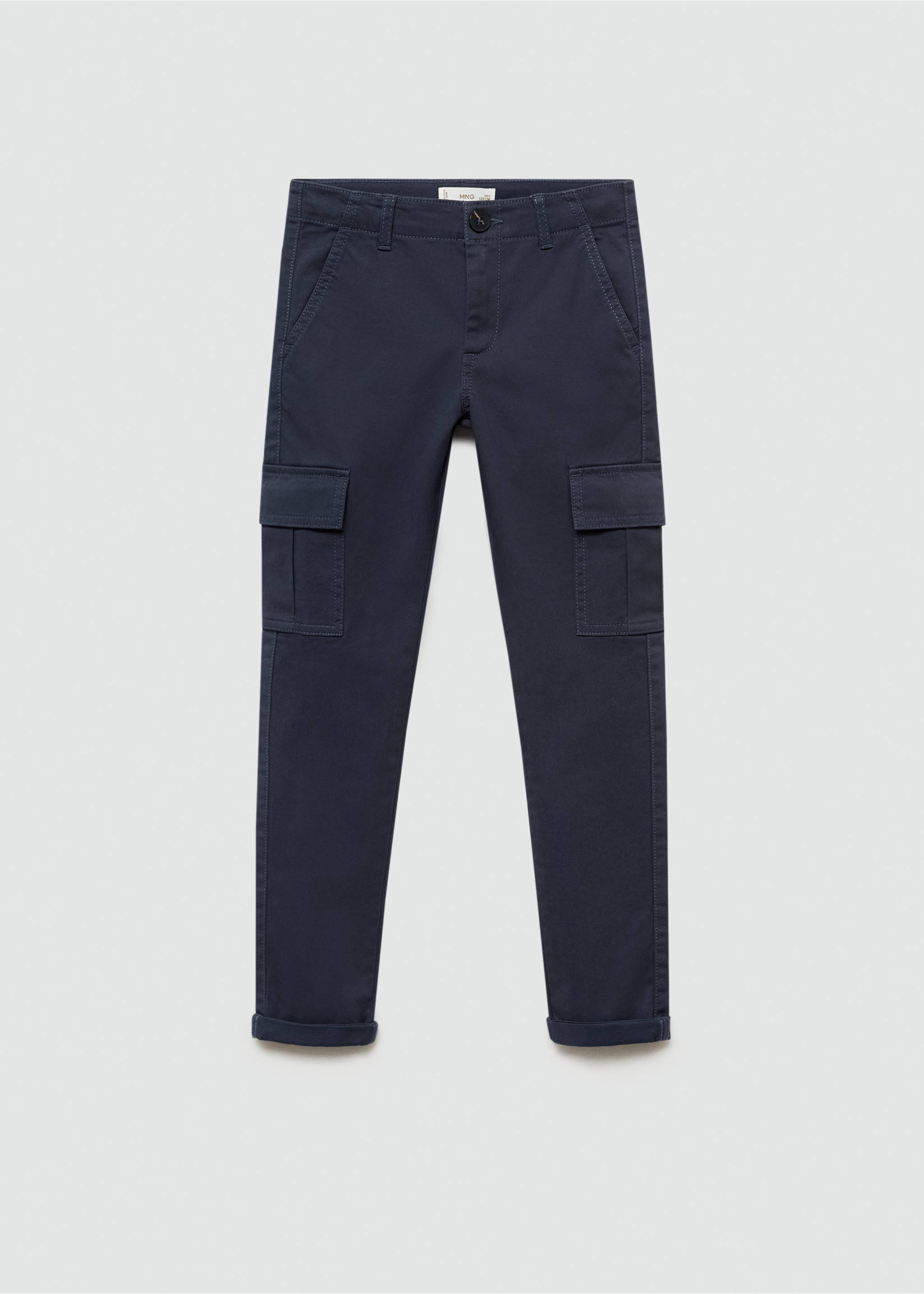 Straight-fit cargo trousers - Article without model, Dark Navy. Ref: 77024435-00.