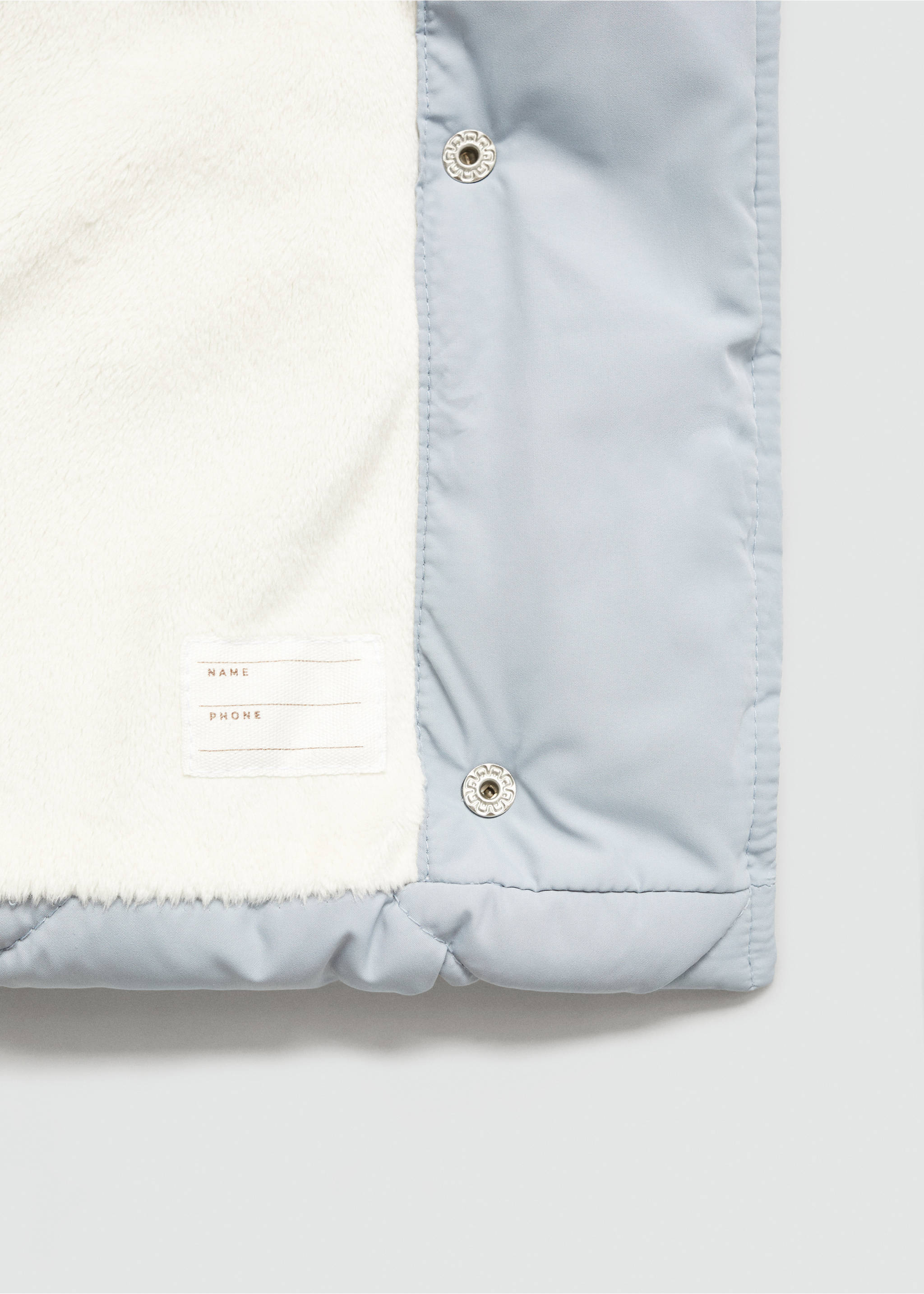 Ears hood puffer coat - Details of the article 0, Blue. Ref: 77024437-00.