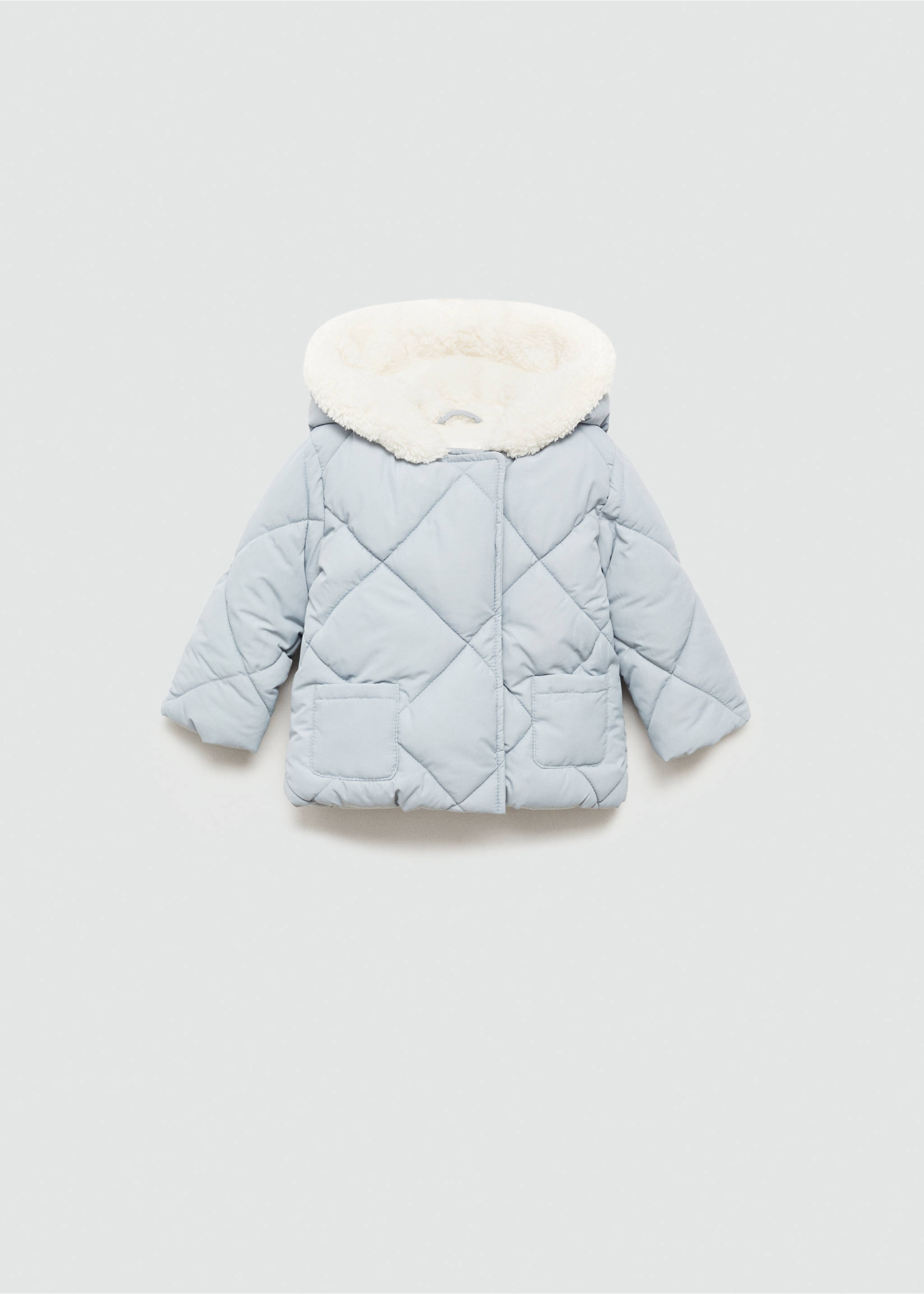 Ears hood puffer coat - Article without model, Blue. Ref: 77024437-00.