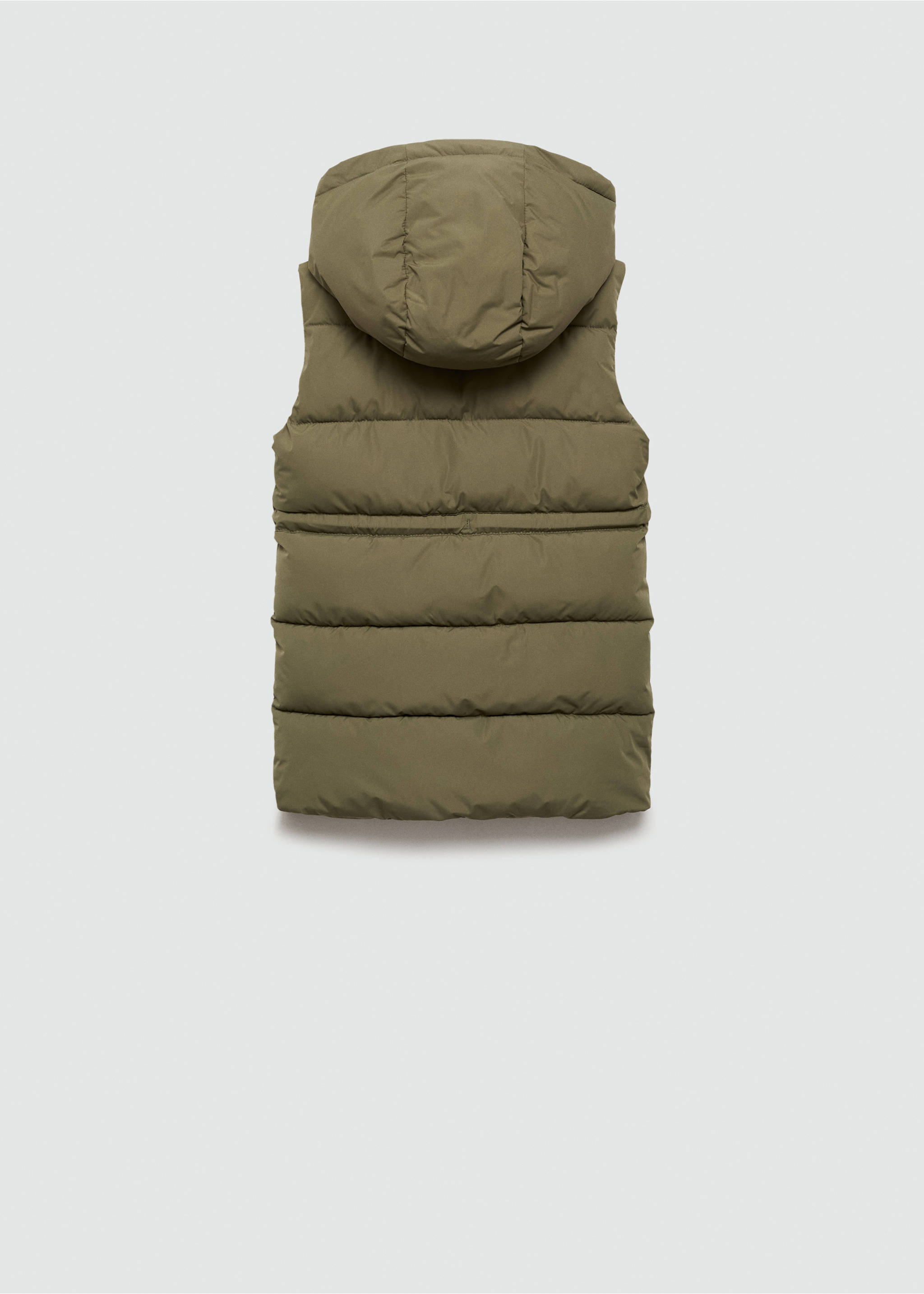 Chaleco acolchado largo - Reverso del artículo, Khaki. Ref: 77024438-00.