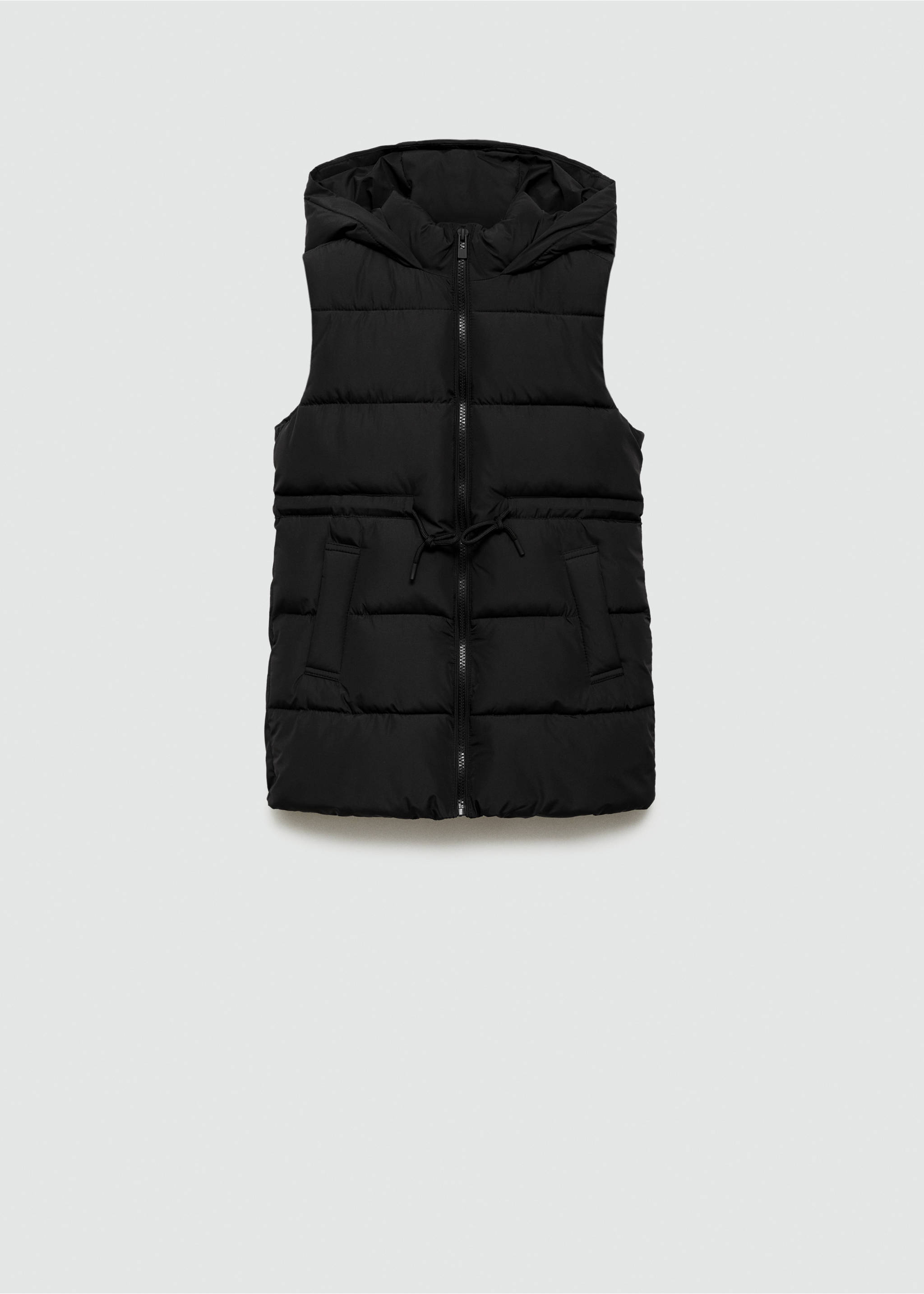 Long puffer vest - Article without model, Black. Ref: 77024438-00.
