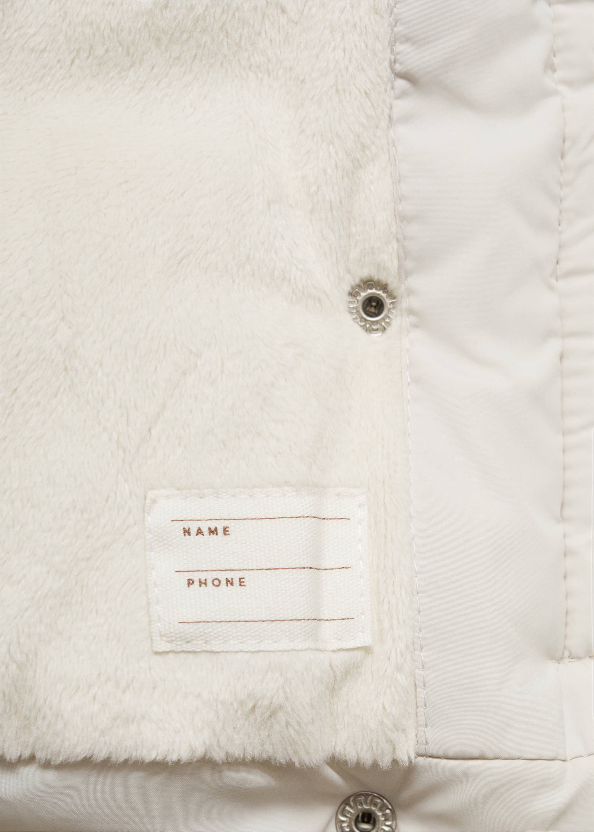 Steppanorak mit Innenfutter aus Kunstfell - Detail des Artikels 0, Ecru. Ref: 77024439-00.