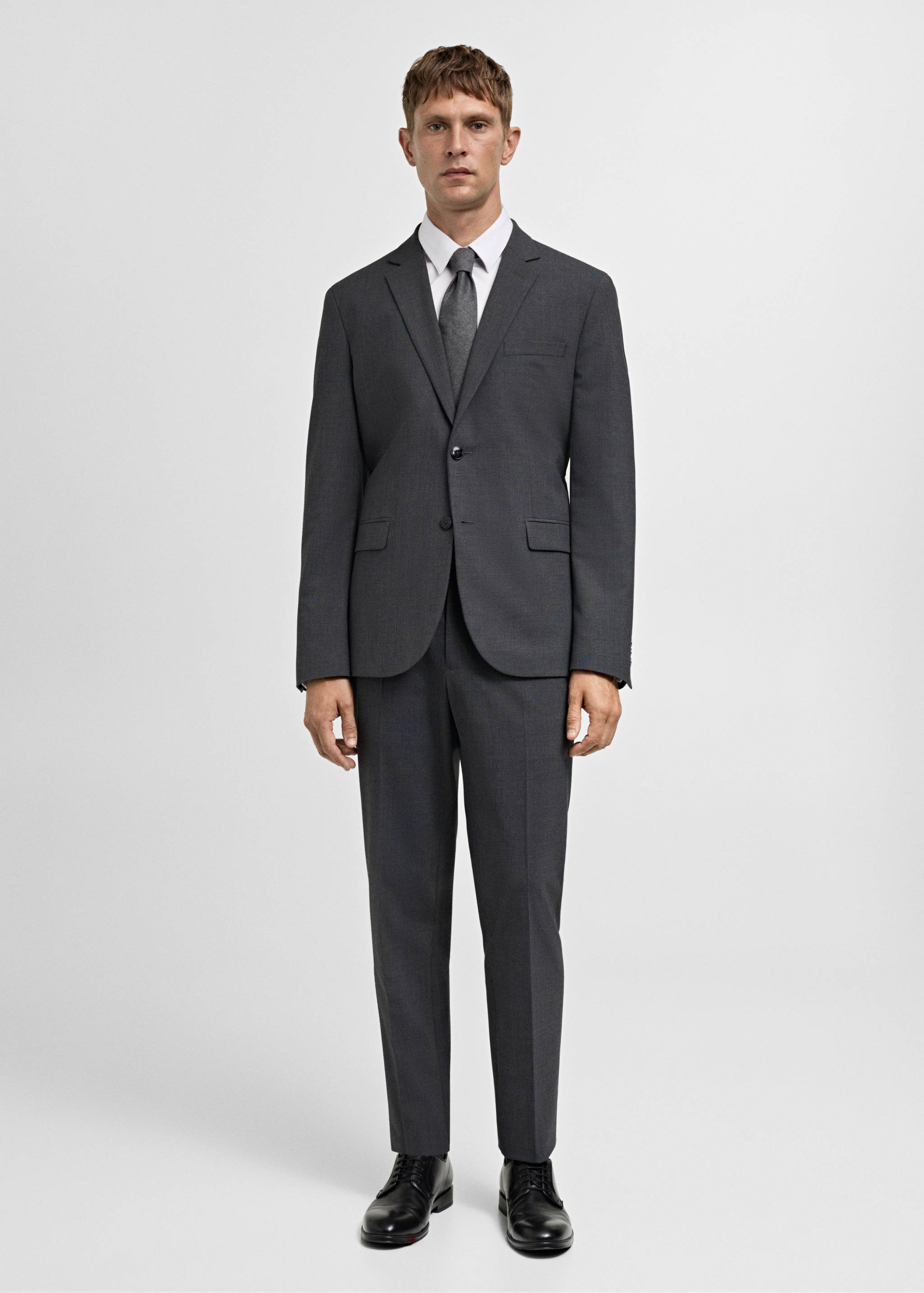 Stretch fabric super slim-fit suit trousers - General plane