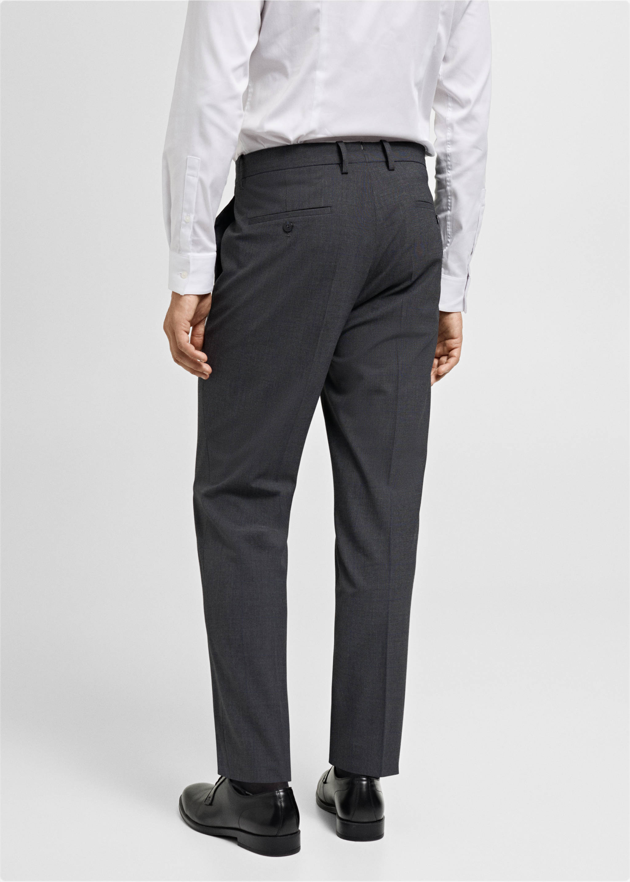 Stretch fabric super slim-fit suit trousers - Reverse of the article, Medium Heather Grey. Ref: 77024442-00.