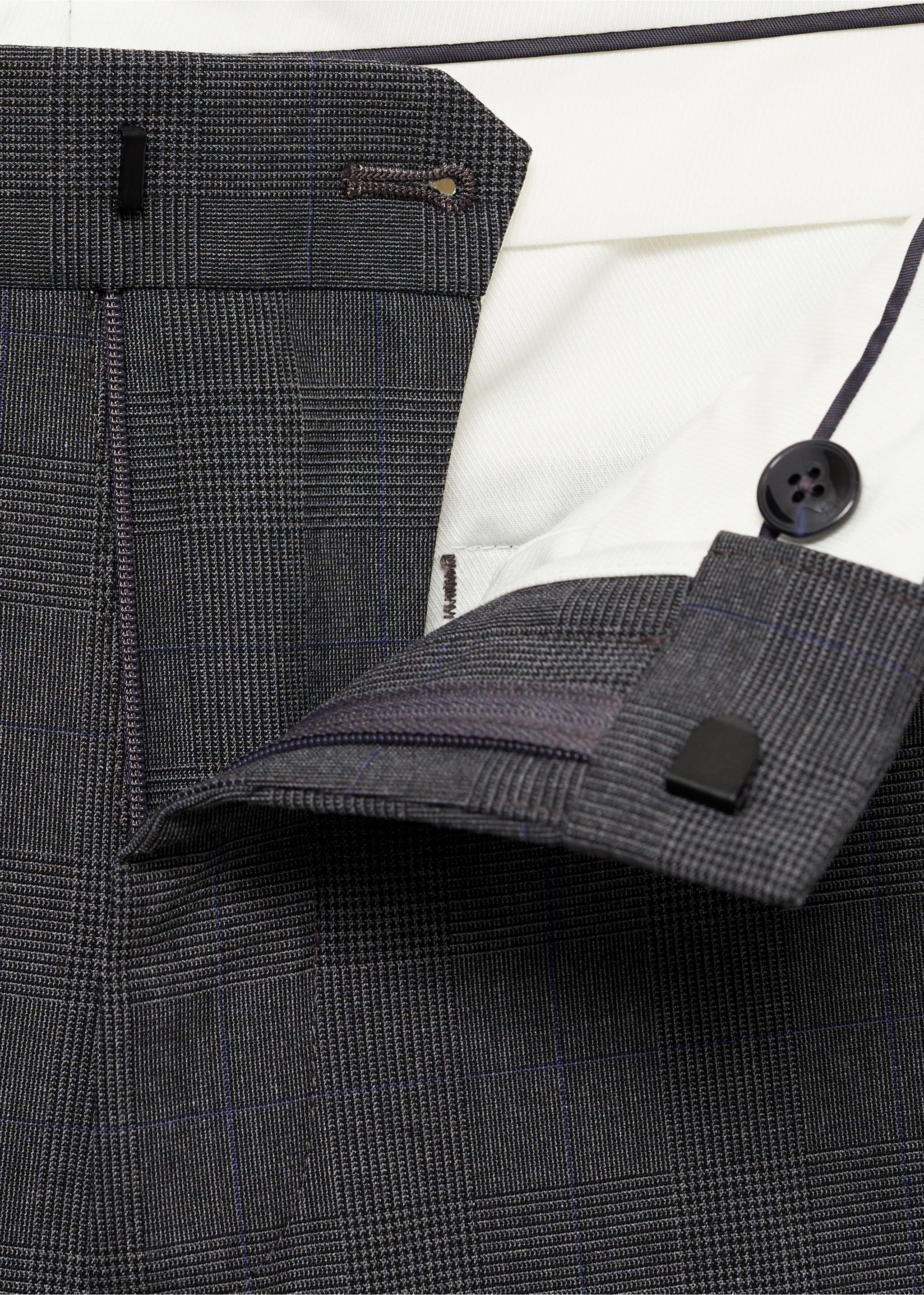 Stretch fabric super slim-fit suit trousers - Details of the article 8, Medium Heather Grey. Ref: 77024442-00.