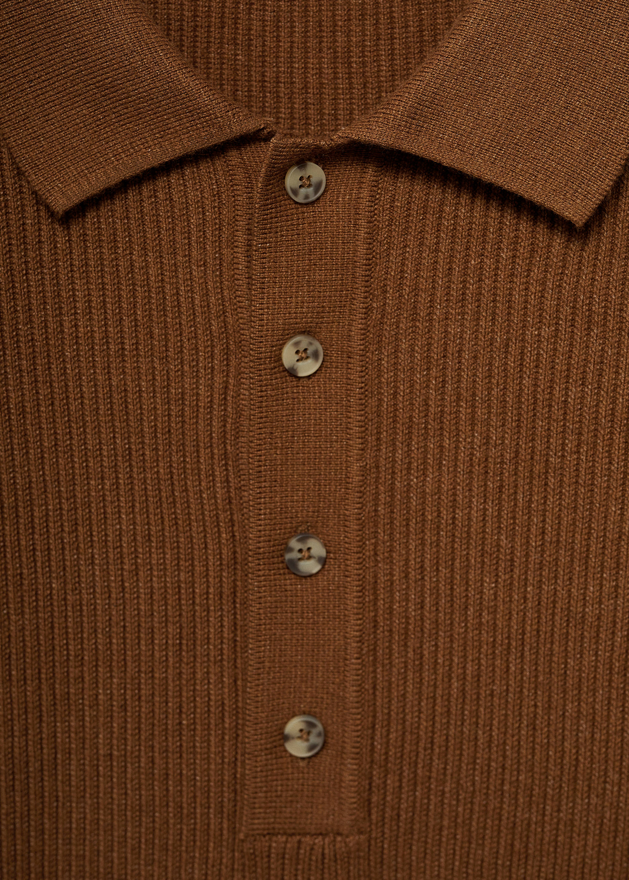 Gerippter Pullover aus Baumwollgemisch mit Polo-Kragen - Detail des Artikels 8