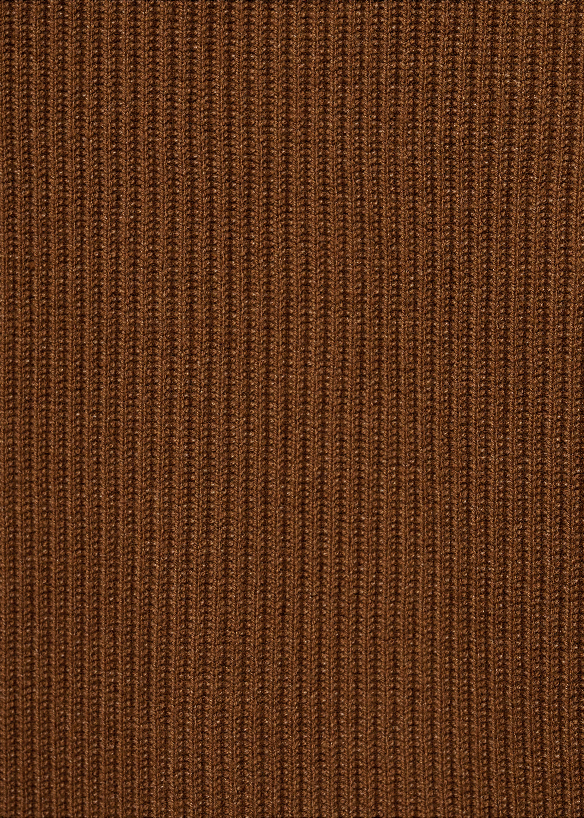 Cotton-blend ribbed polo sweater - Details of the article 0, Coffee. Ref: 77024445-00.