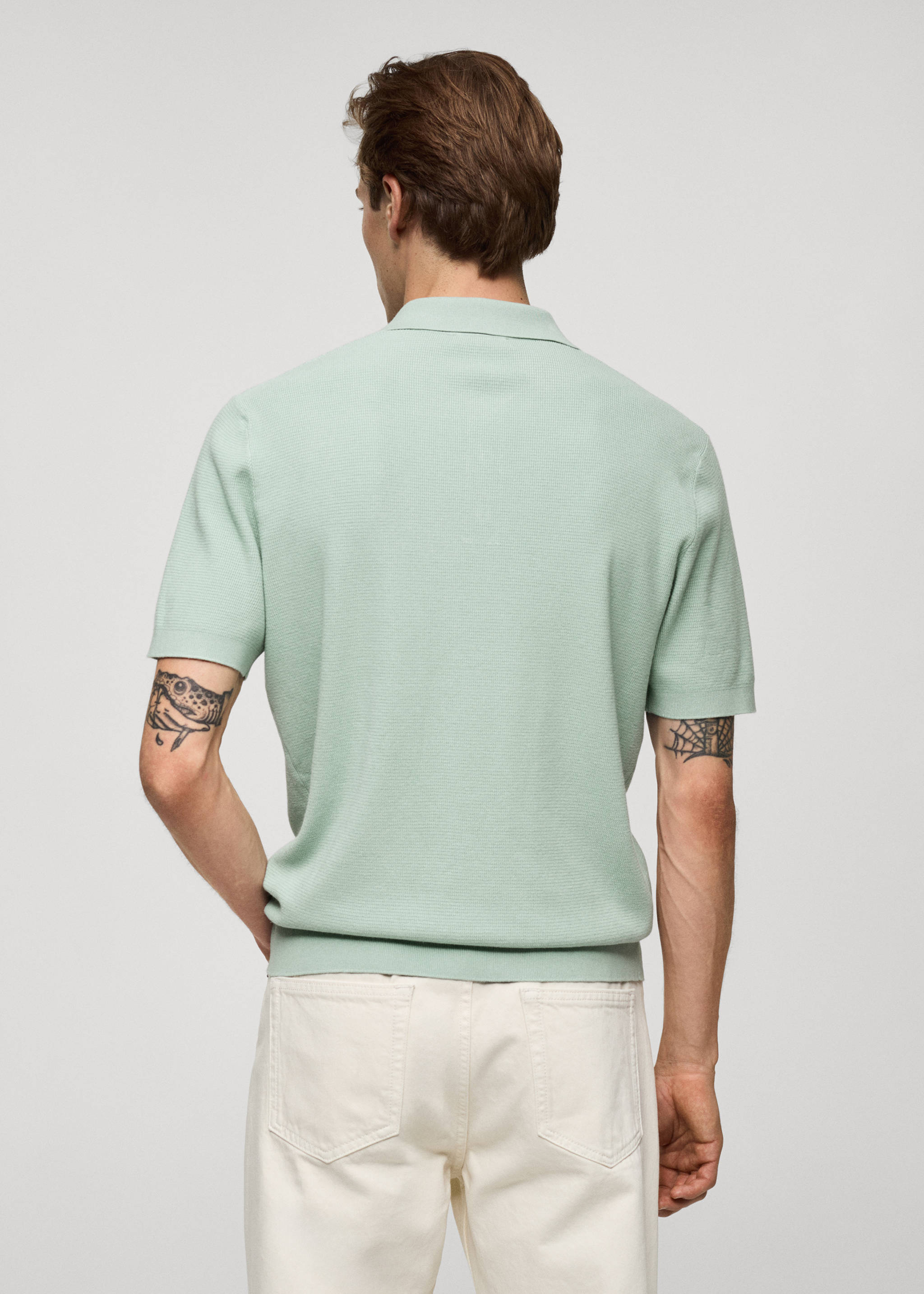 Structured fine-knit polo shirt - Reverse of the article