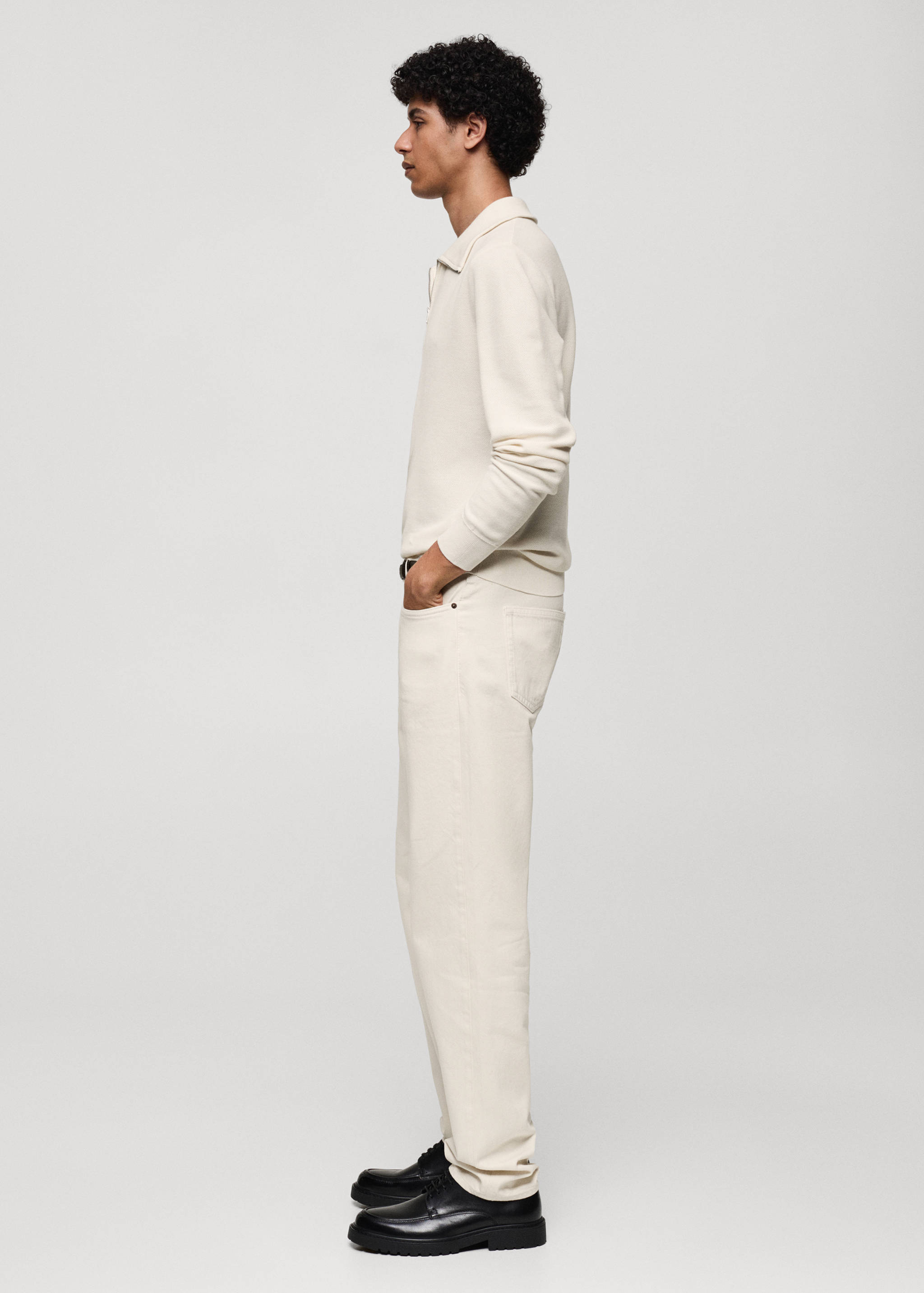 Sweater with polo-neck structure and zip - Details of the article 2