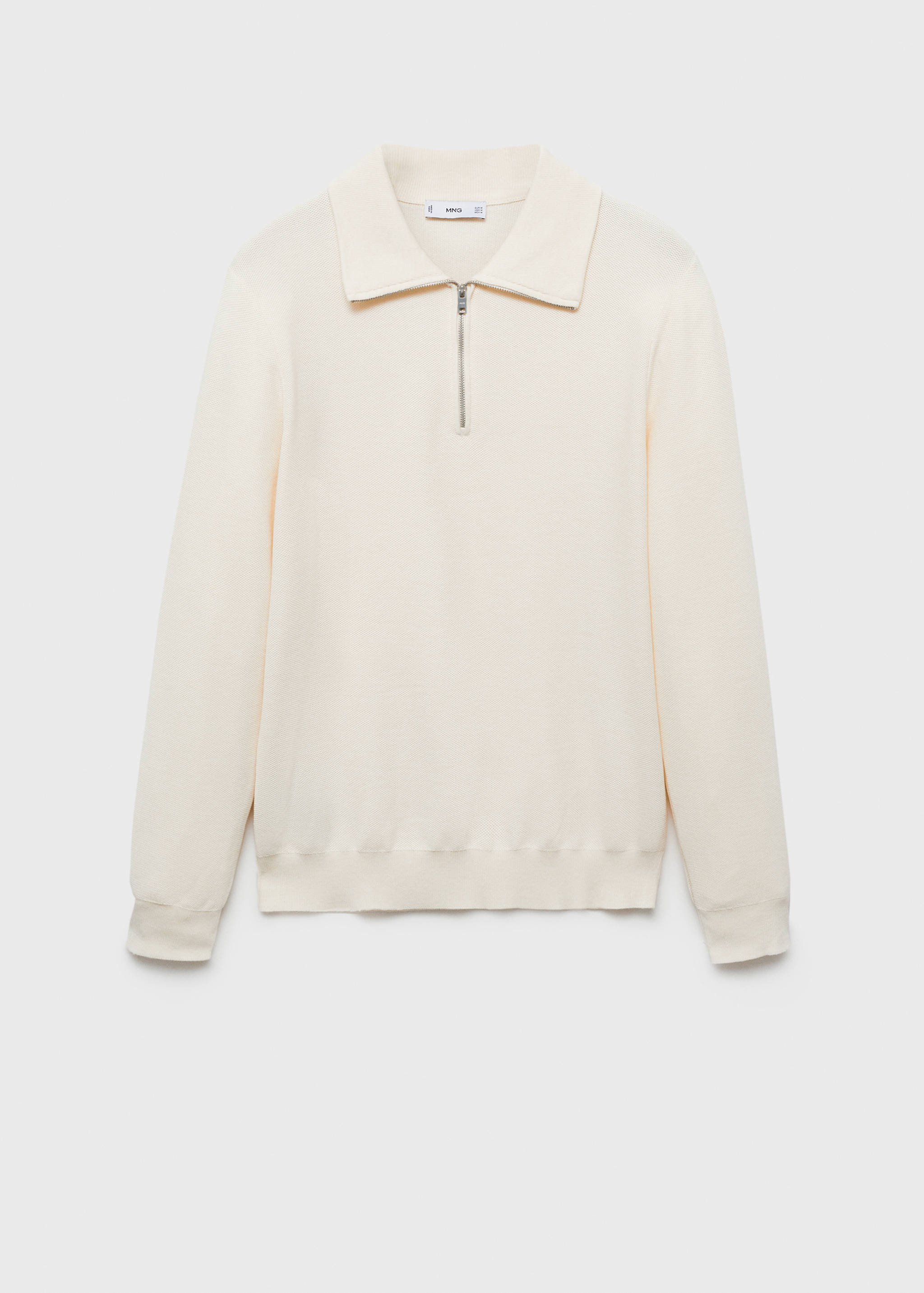 Sweater with polo-neck structure and zip - Article without model