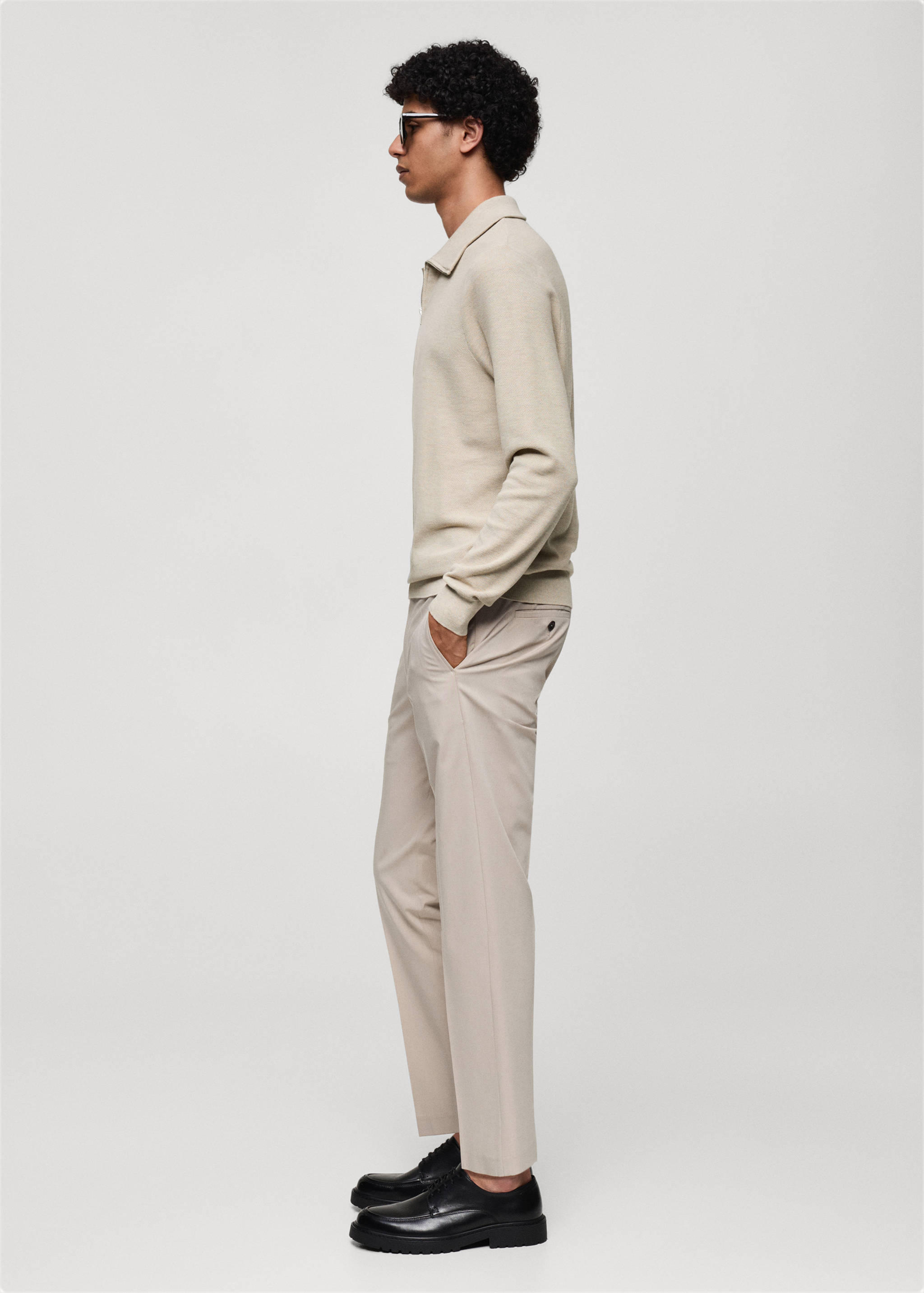 Sweater with polo-neck structure and zip - Details of the article 2