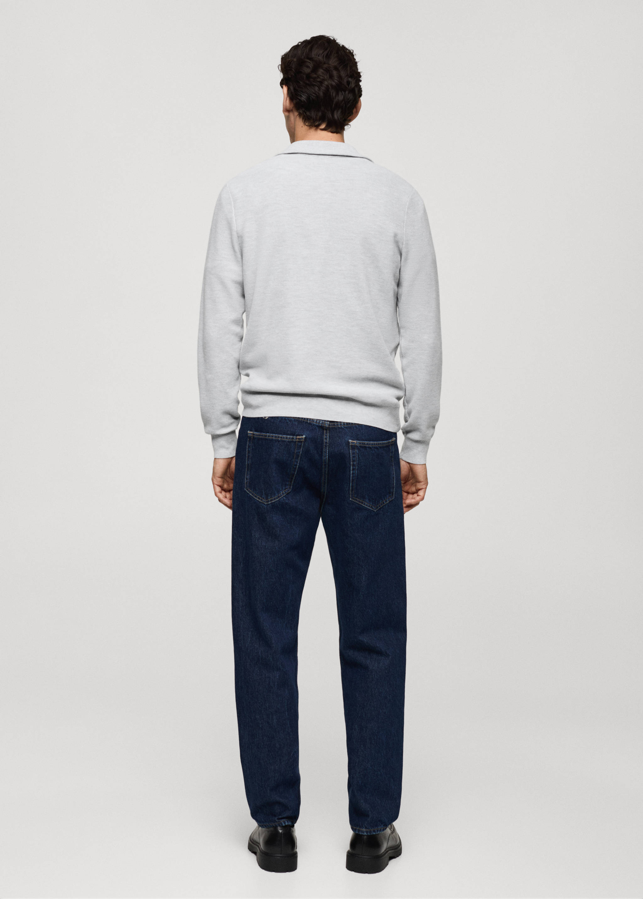 Sweater with polo-neck structure and zip - Reverse of the article