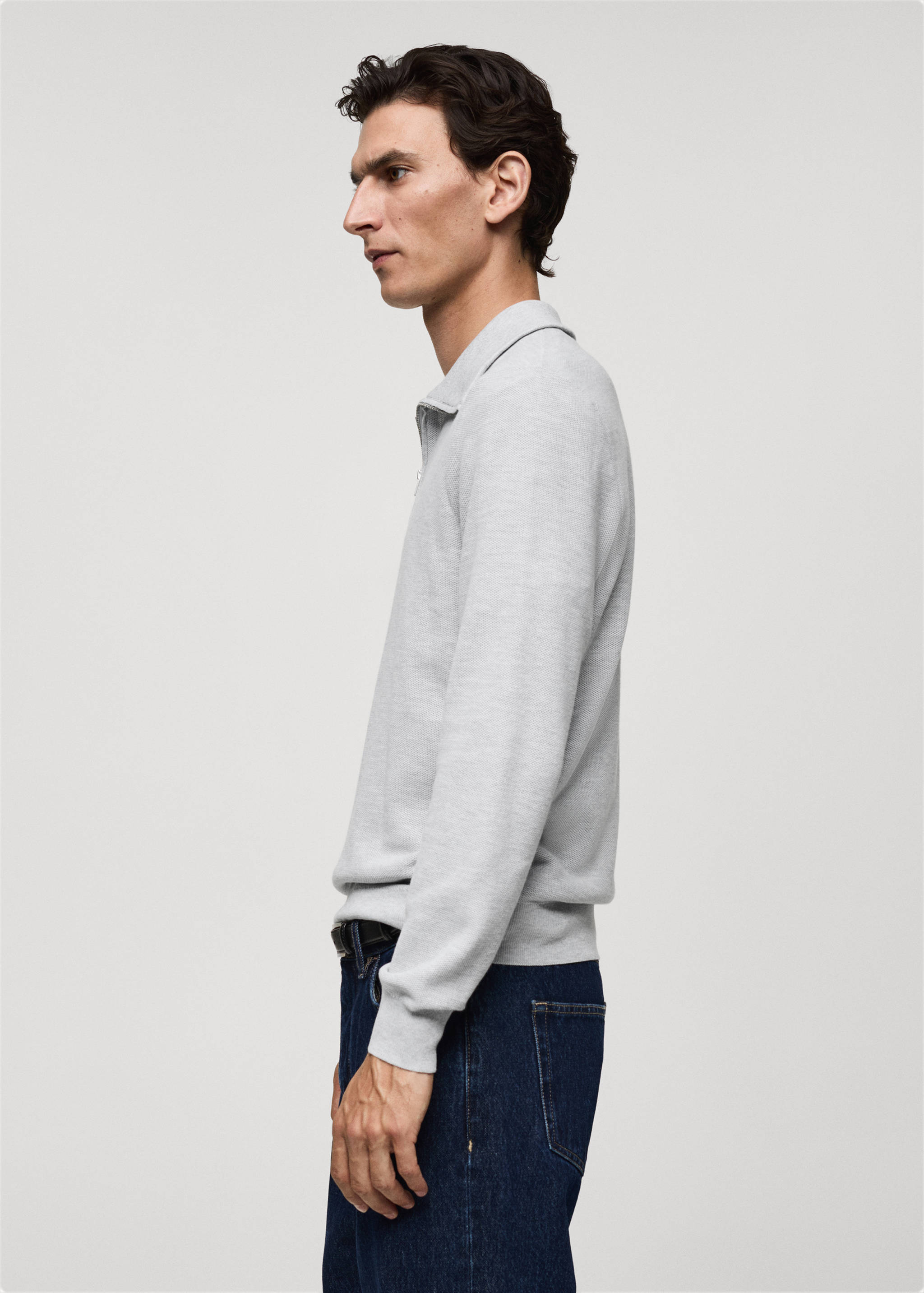 Sweater with polo-neck structure and zip - Details of the article 2