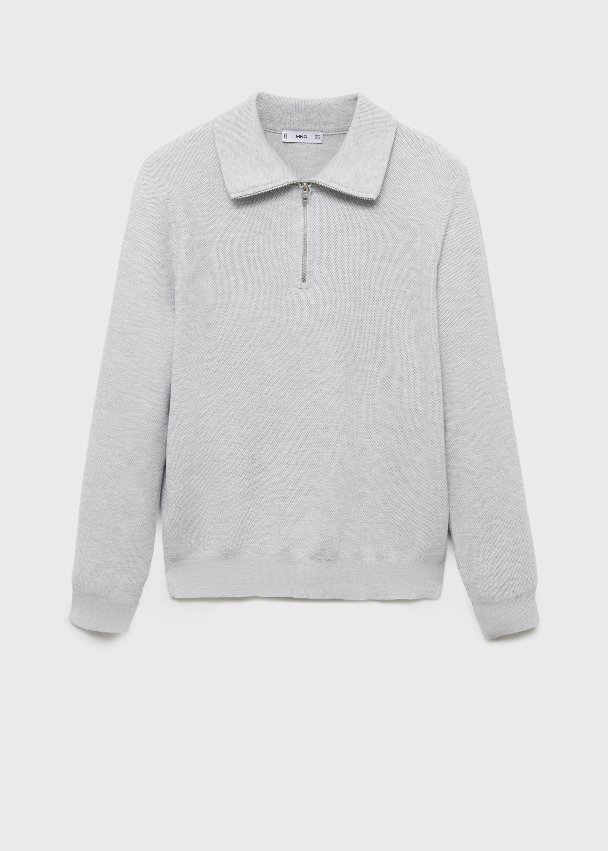 Strukturierter Pullover mit V-Ausschnitt und Reißverschluss - Artikel ohne Model