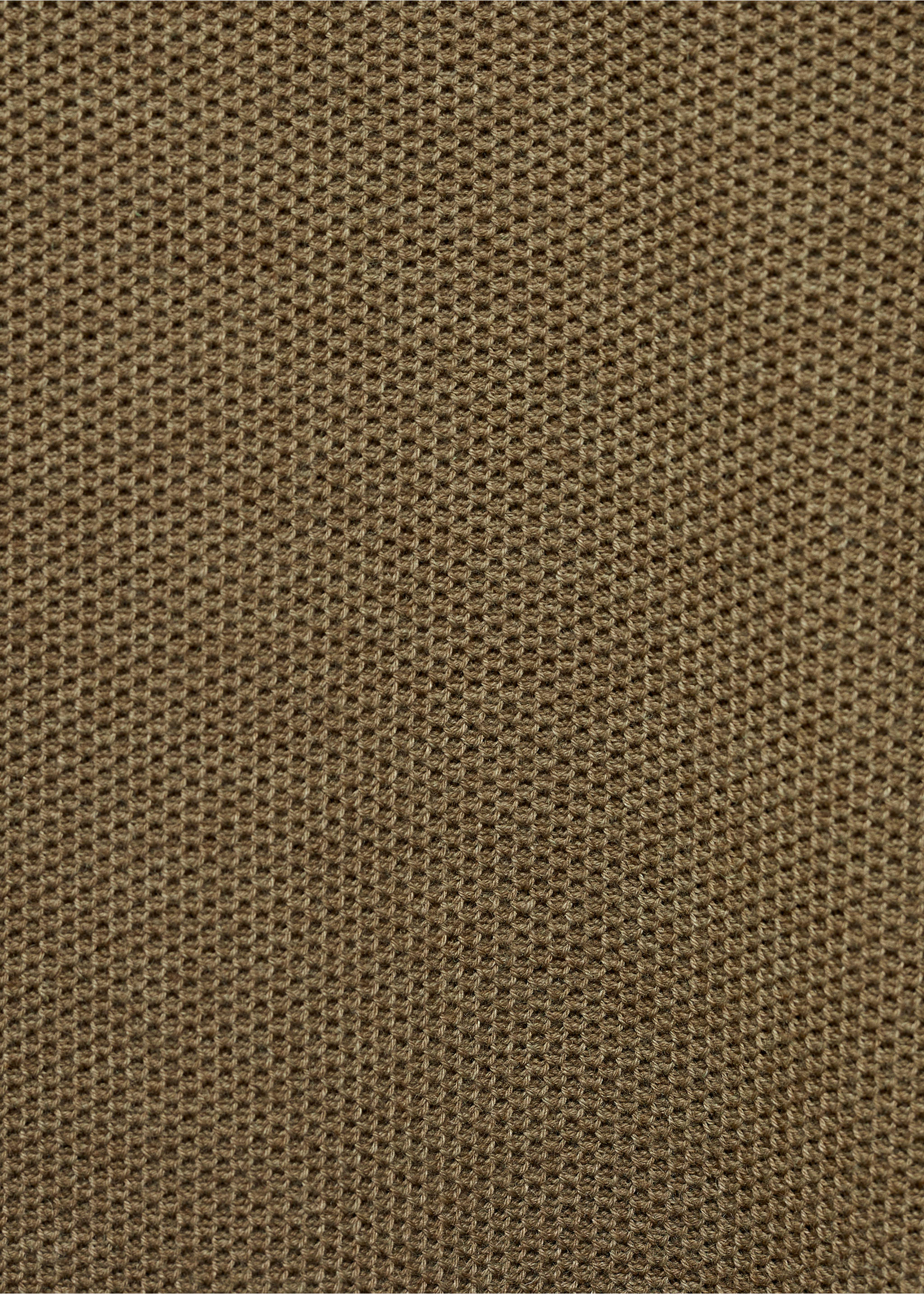 Knitted structured polo sweater - Details of the article 0, Medium Green. Ref: 77024449-00.
