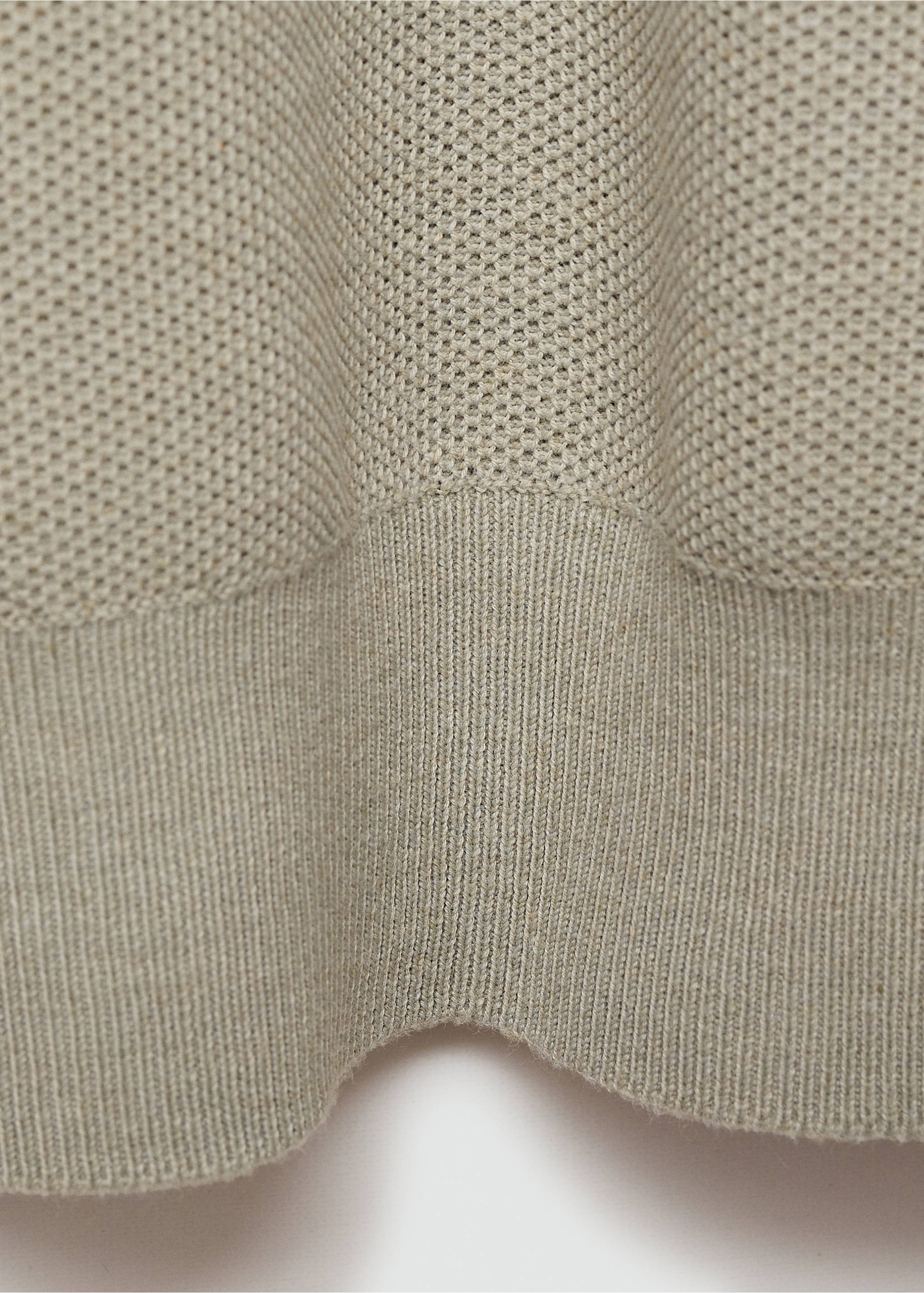 Knitted structured polo sweater - Details of the article 0, Pastel Green. Ref: 77024449-00.