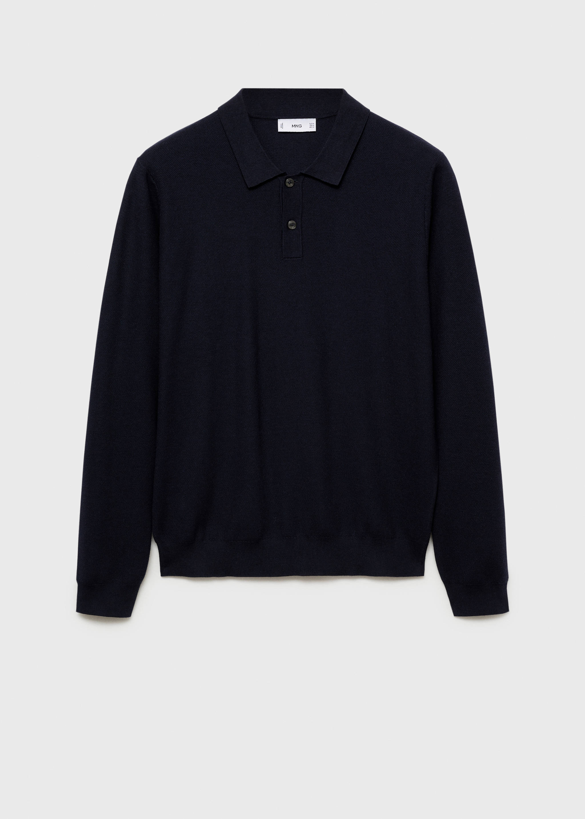 Camisola de estilo polo de malha com estrutura - Artigo sem modelo