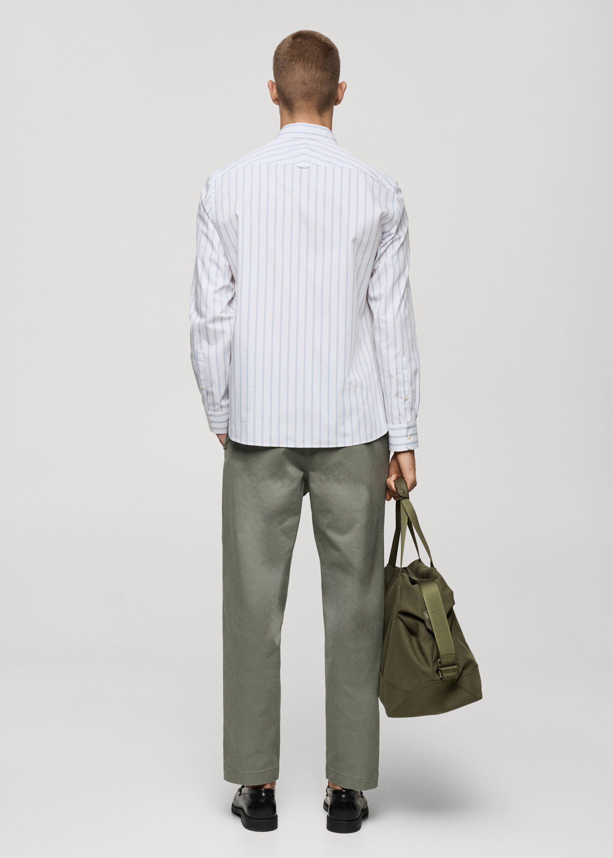 Regular-fit striped cotton shirt - Reverse of the article