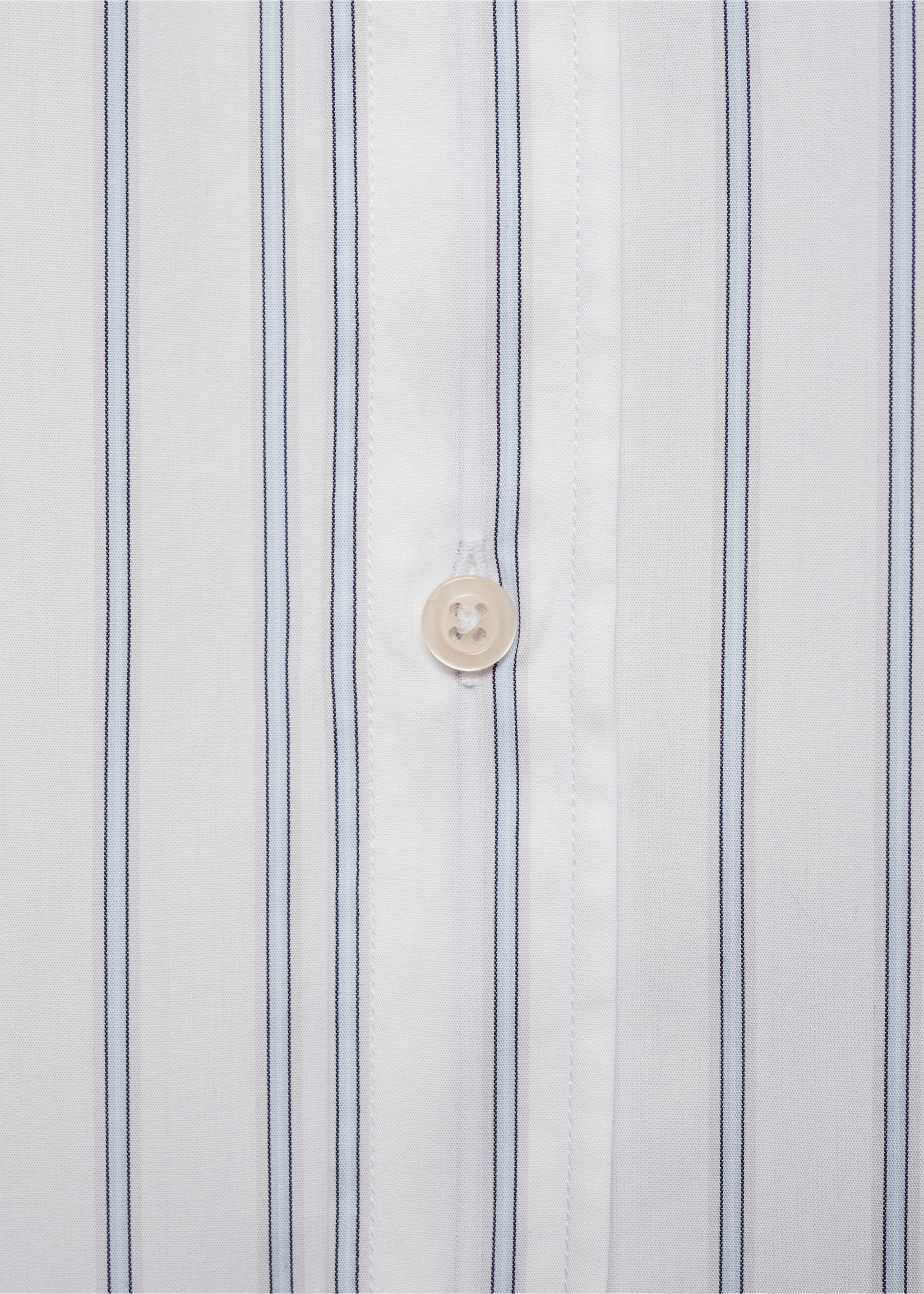 Regular-fit striped cotton shirt - Details of the article 0, Sky Blue. Ref: 77024451-00.