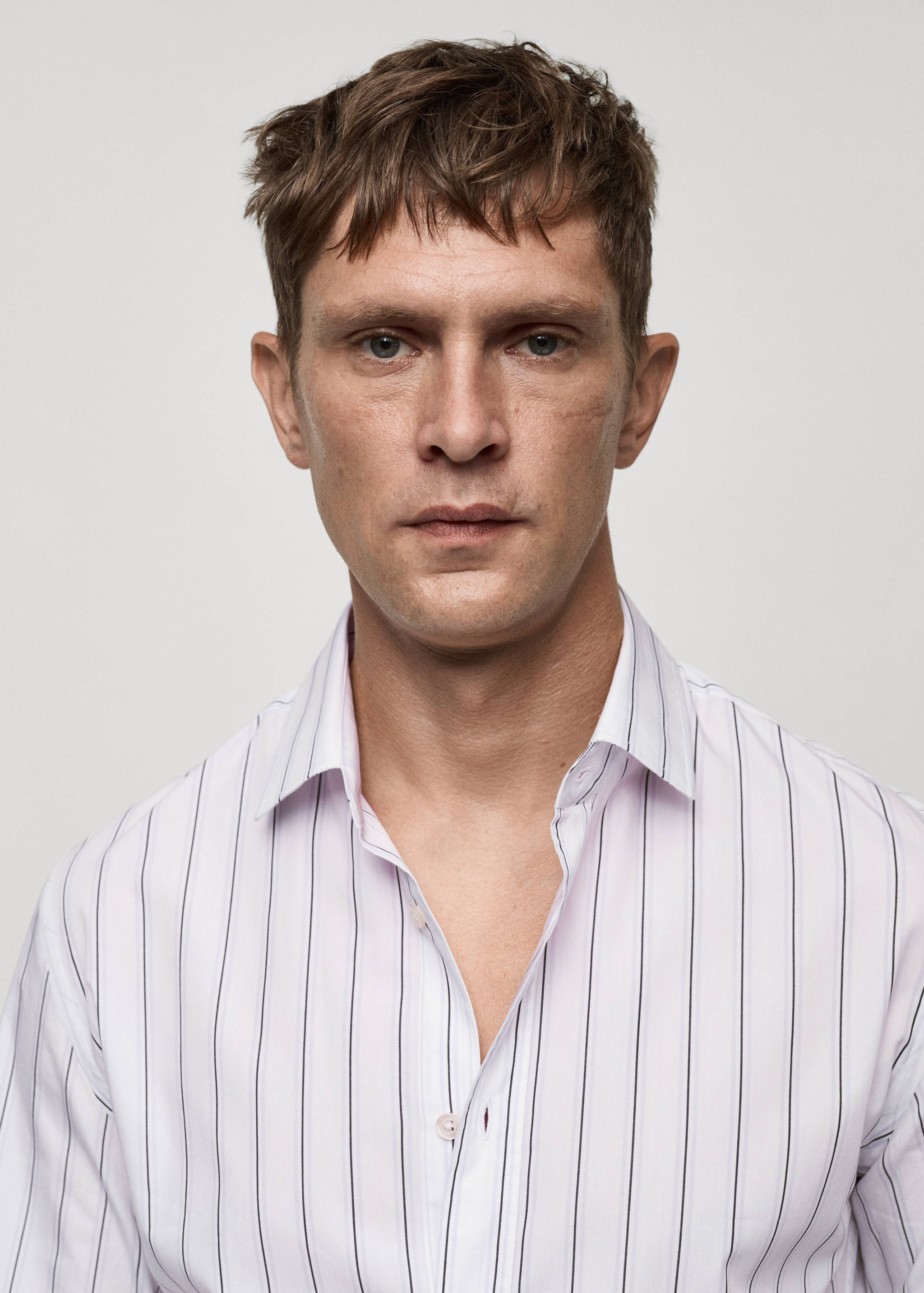 Regular-fit striped cotton shirt - Details of the article 1