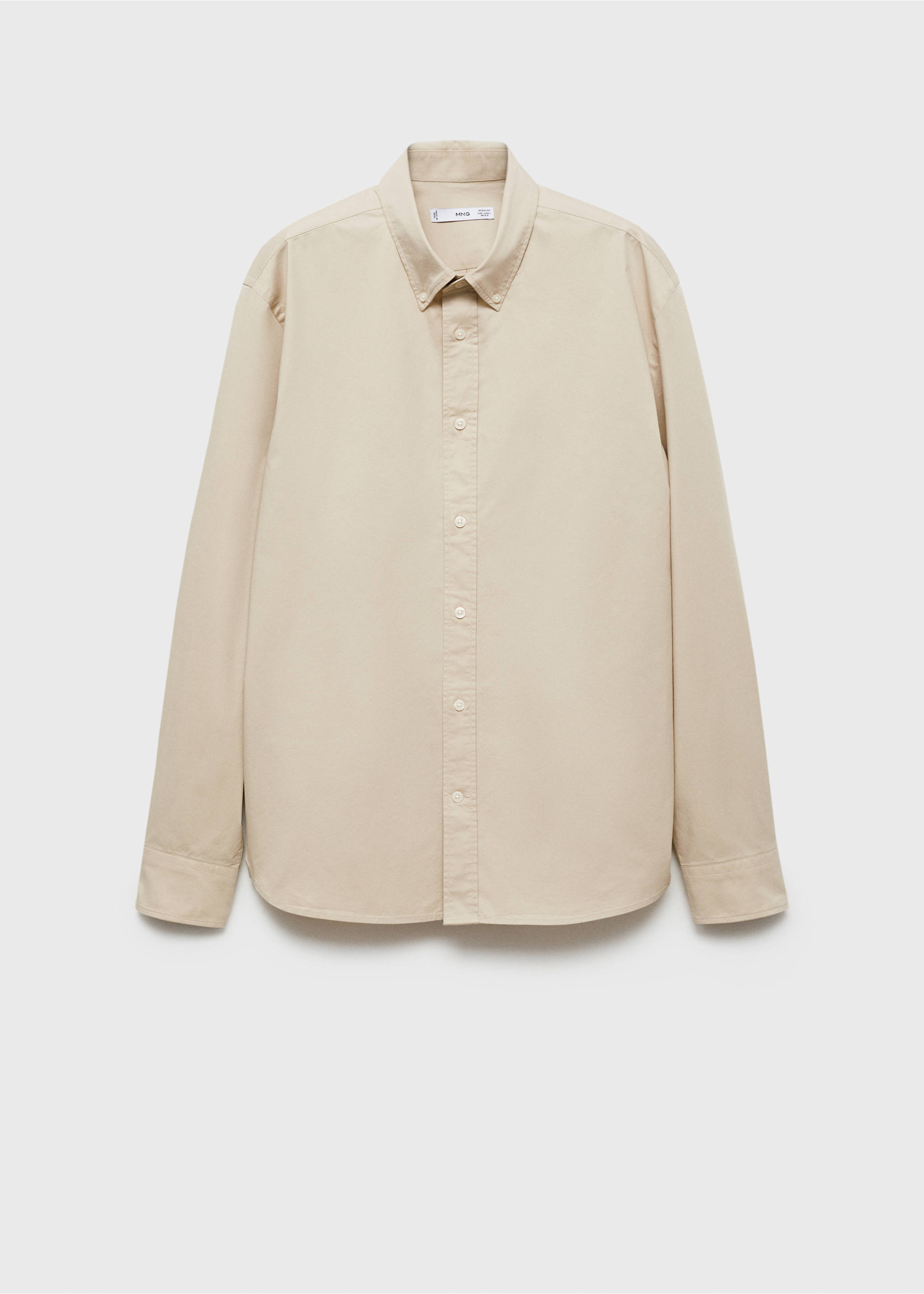 Regular fit cotton shirt - Article without model, Beige. Ref: 77024452-00.